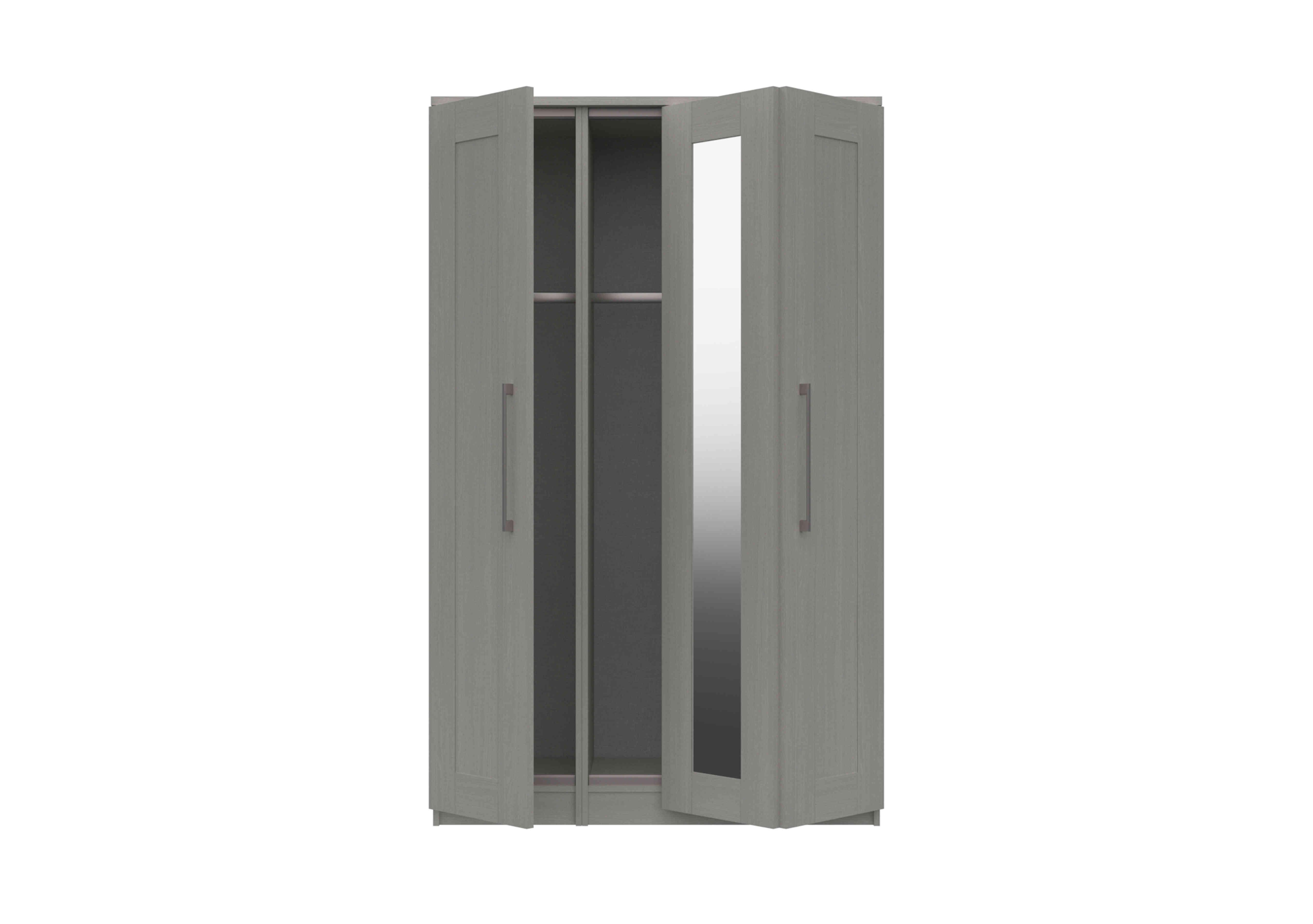 Fenchurch 3 Door Bifold Wardrobe with Mirror in Light Grey on Furniture Village