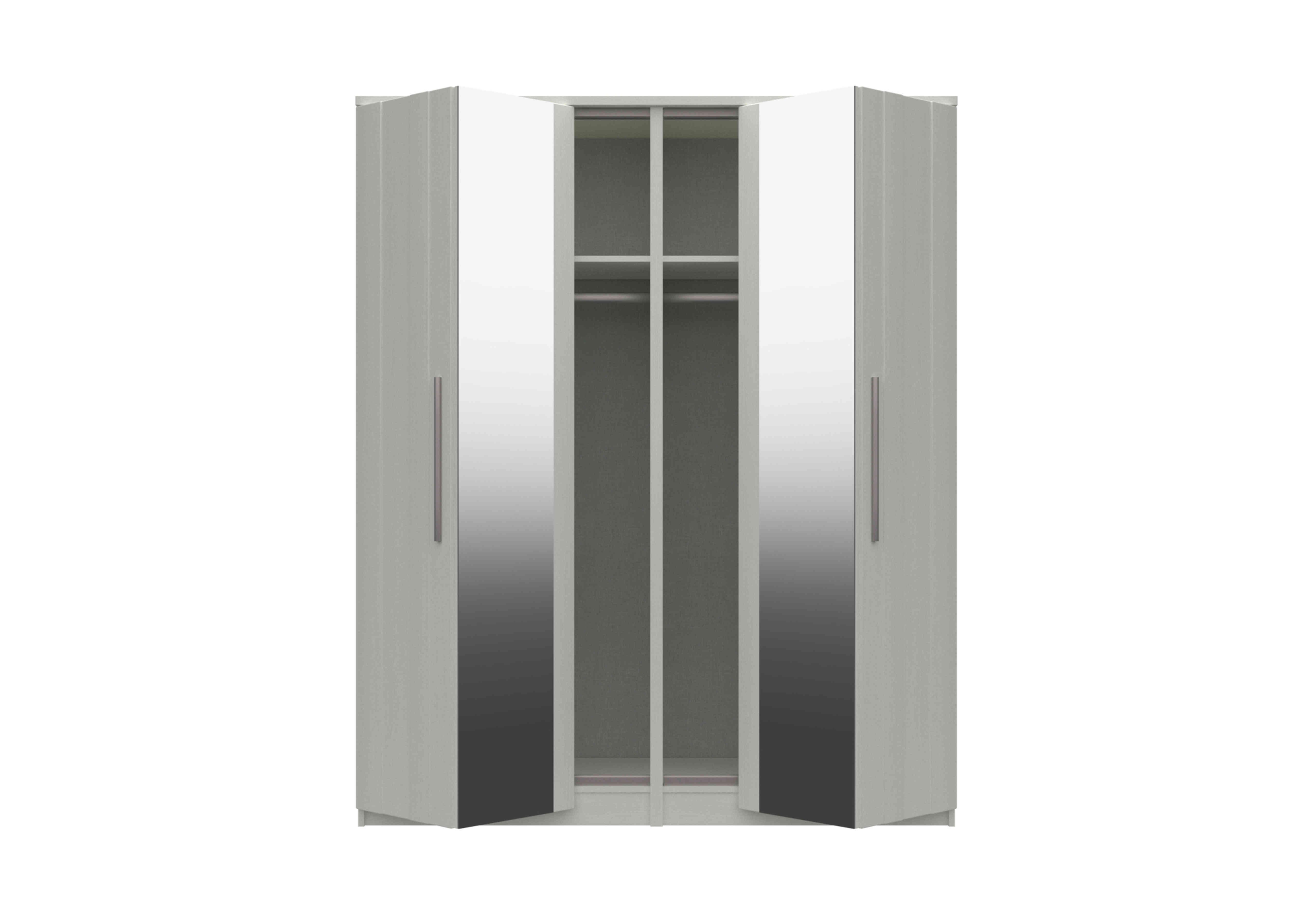 Victoria 4 Door Bifold Wardrobe with Mirrors in White on Furniture Village
