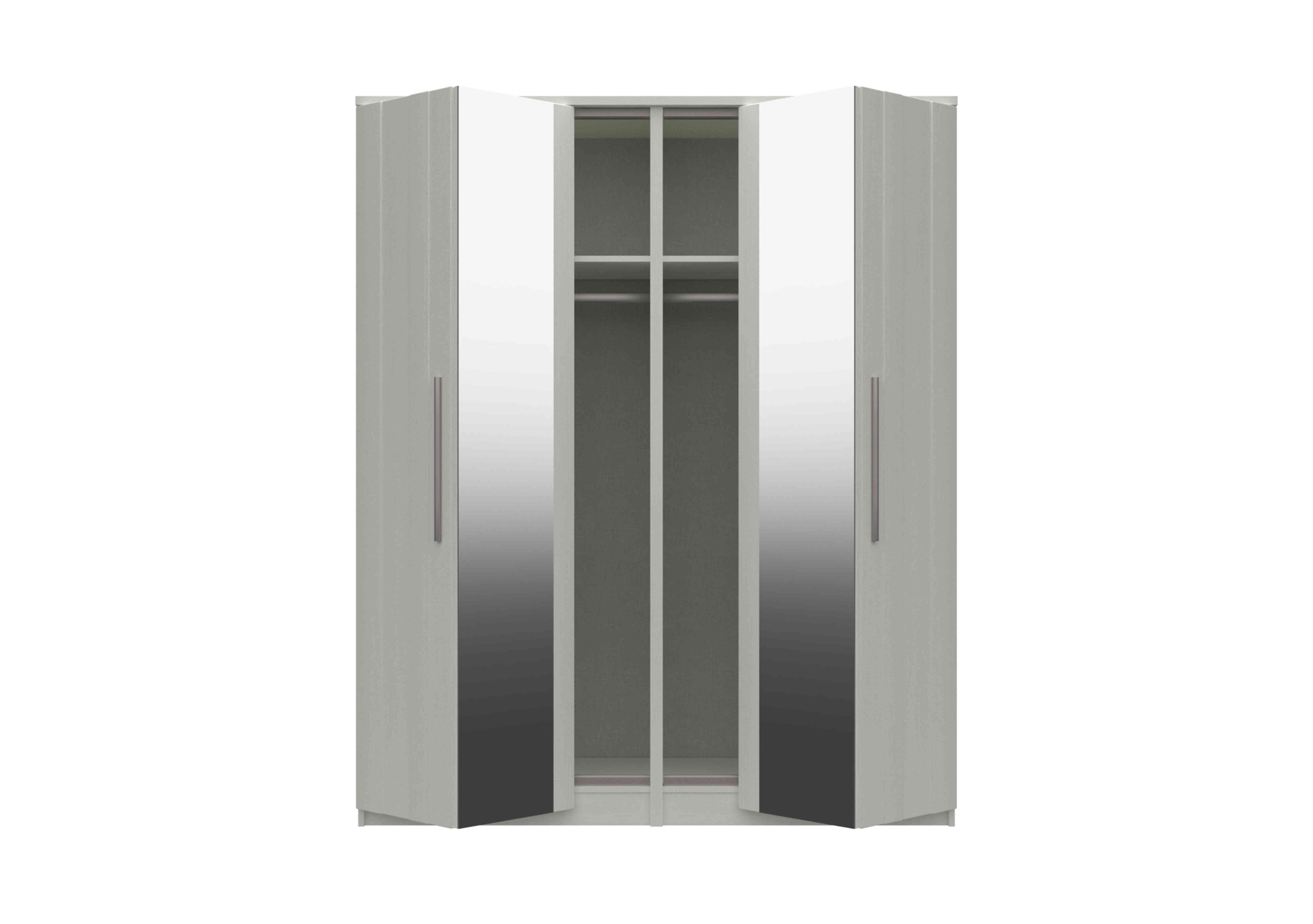 Victoria 4 Door Bifold Wardrobe with Mirrors in White on Furniture Village