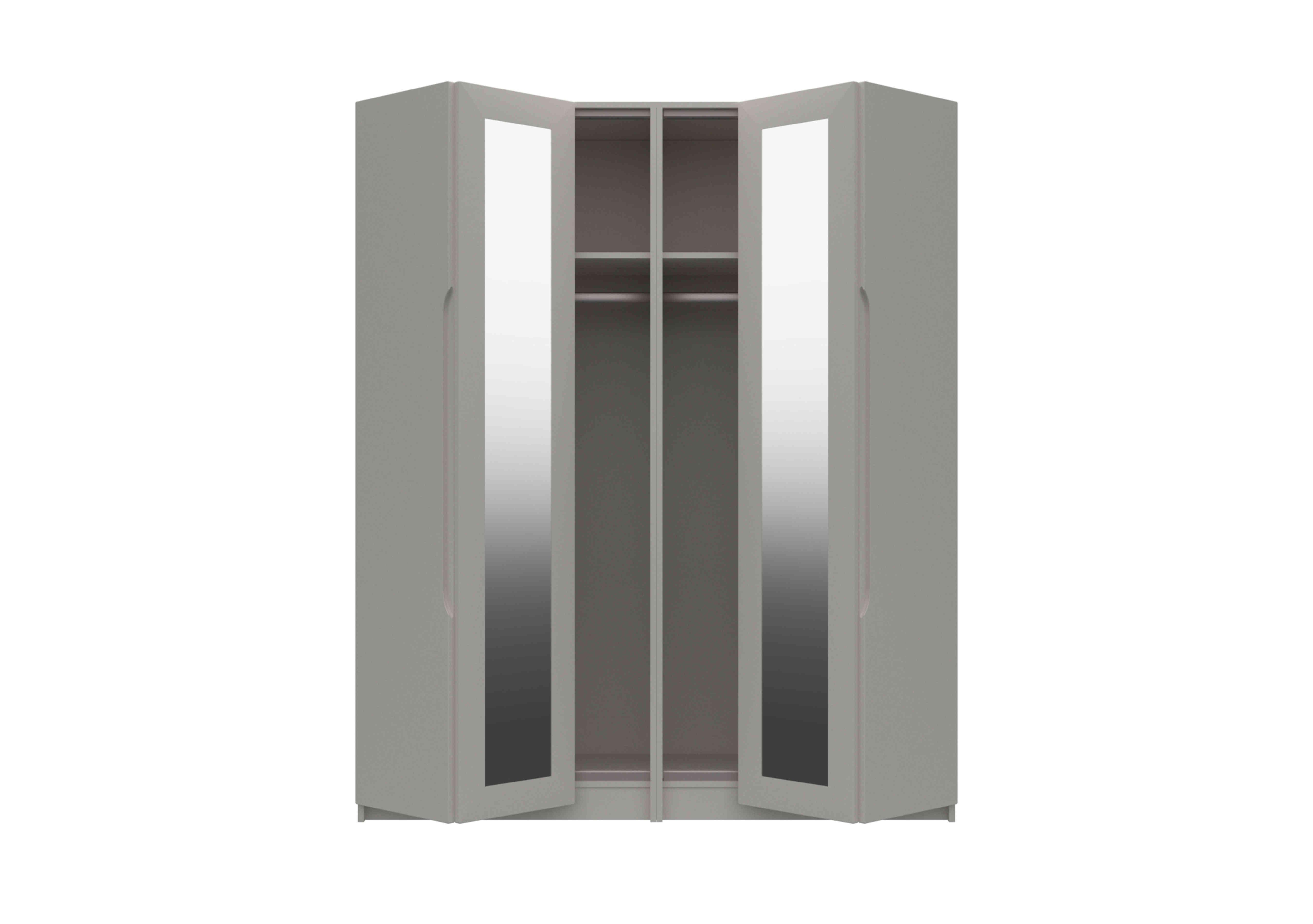 St Pancras 4 Door Bifold Wardrobe in Light Grey Gloss on Furniture Village