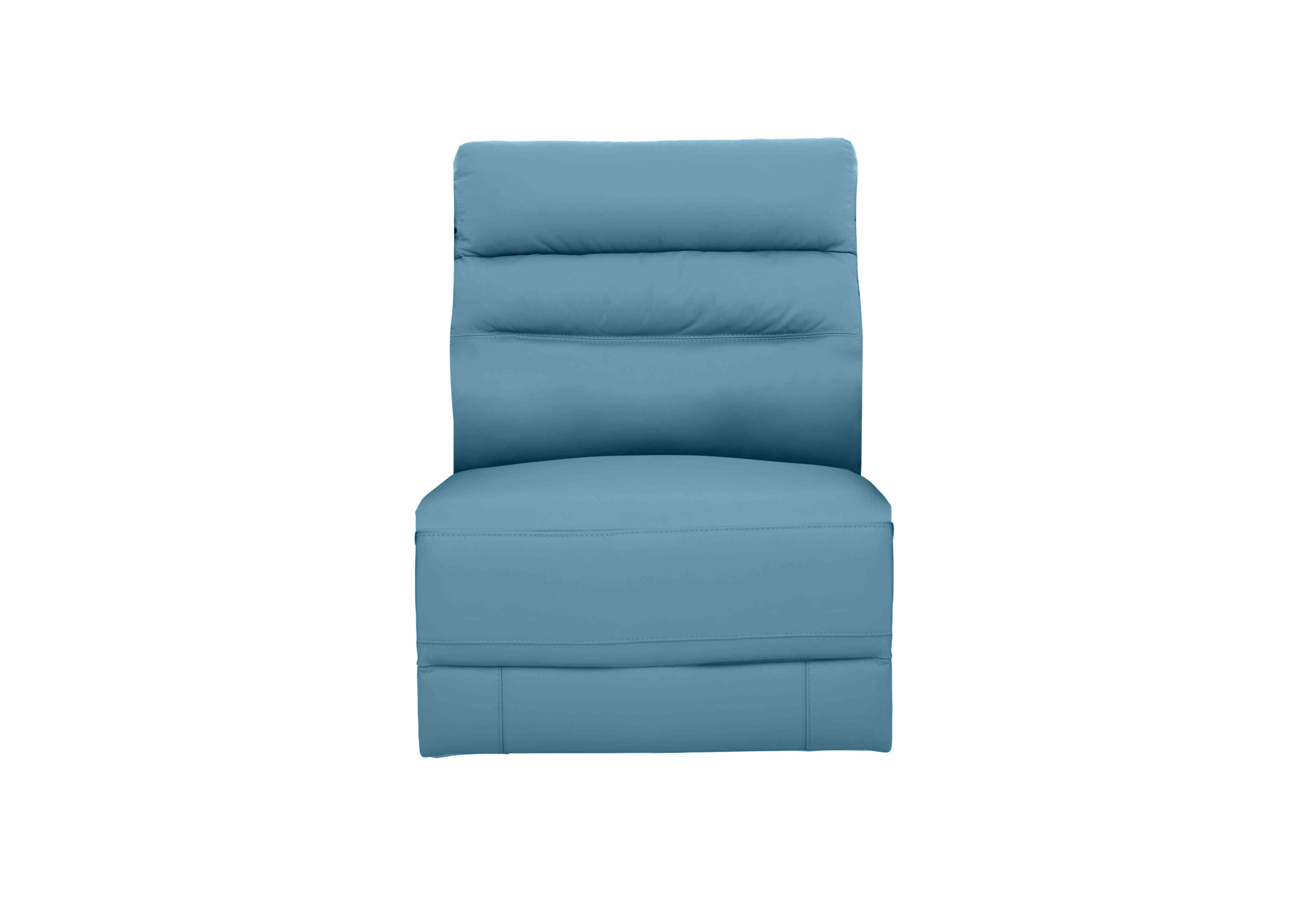 Berlin Leather Armless Unit in Blu Le-9312 on Furniture Village