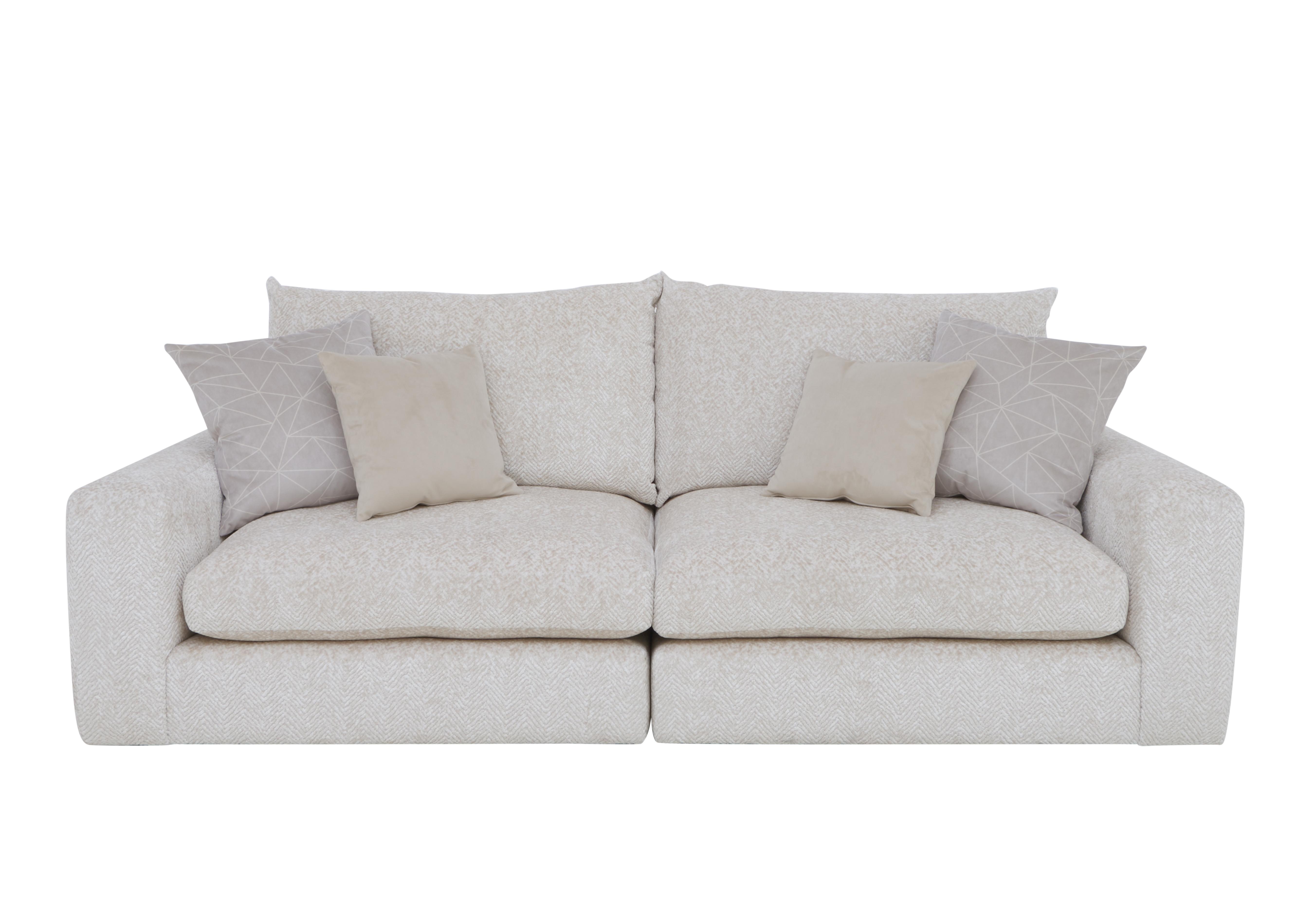 Boutique Pandora 4 Seater Split Frame Sofa in Chevron Ivory on Furniture Village