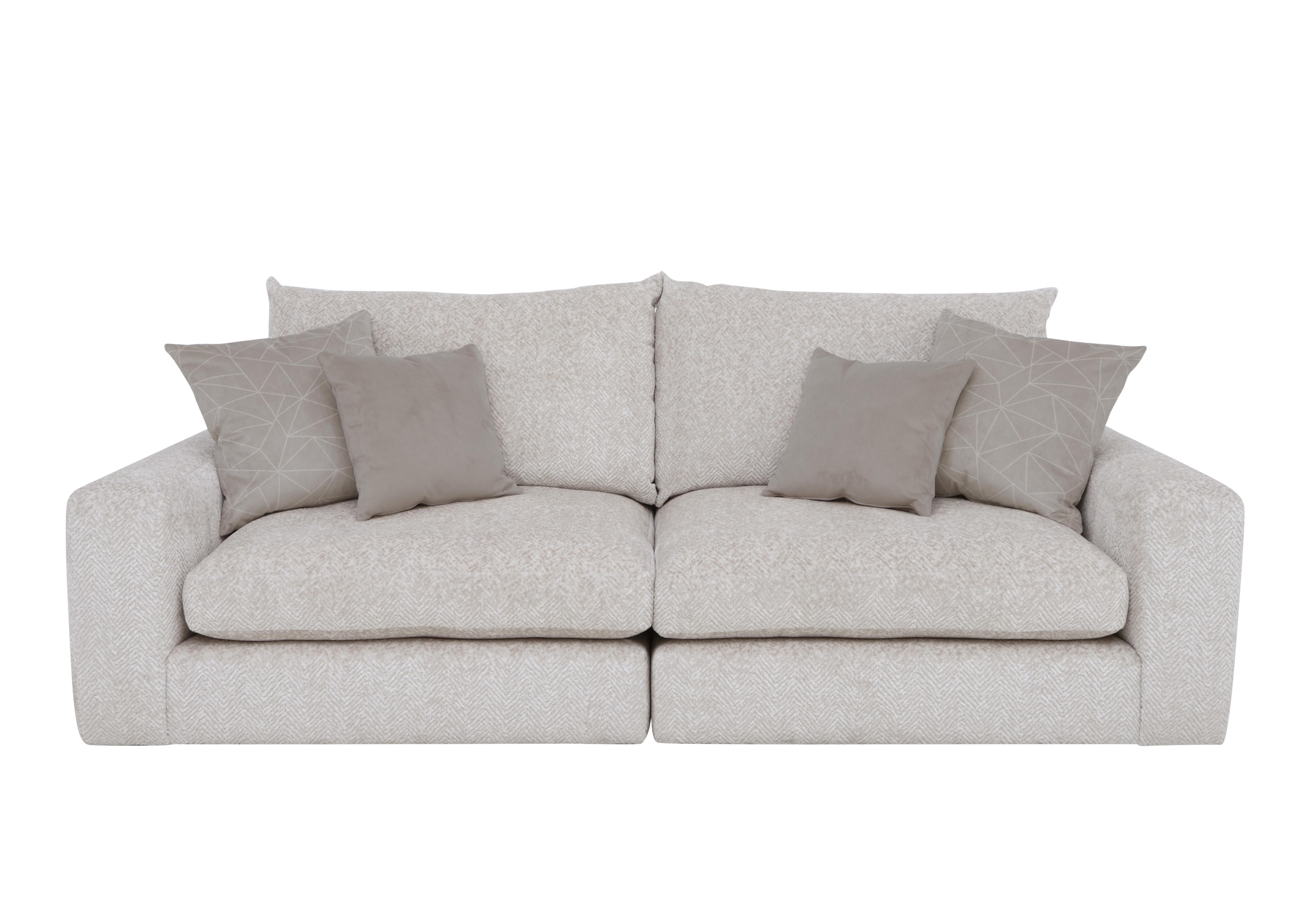 Pandora 4 Seater Split Frame Sofa in Chevron Mink on Furniture Village