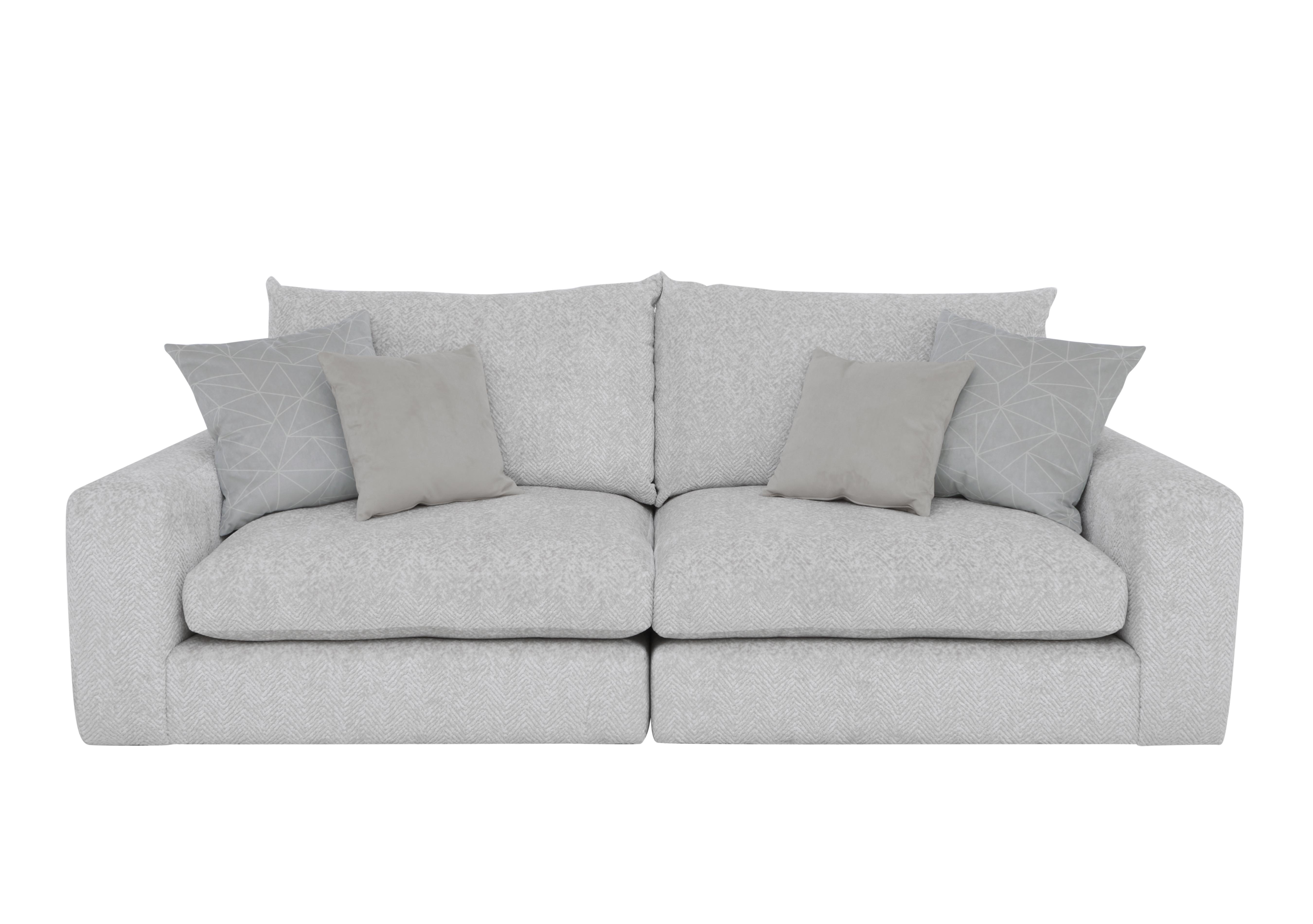 Pandora 4 Seater Split Frame Sofa in Chevron Silver on Furniture Village