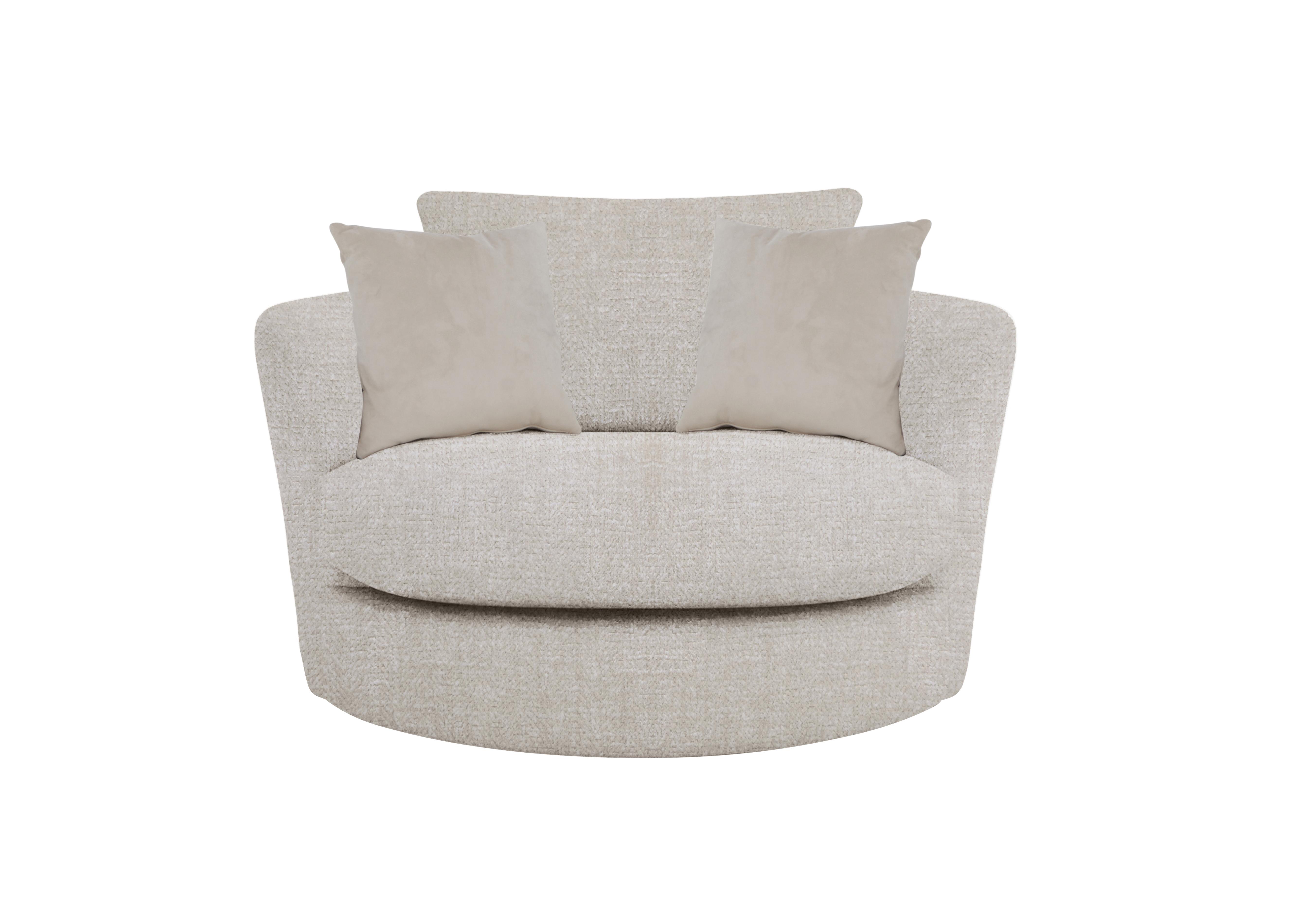 Boutique Pandora Large Swivel Chair in Plain Ivory on Furniture Village