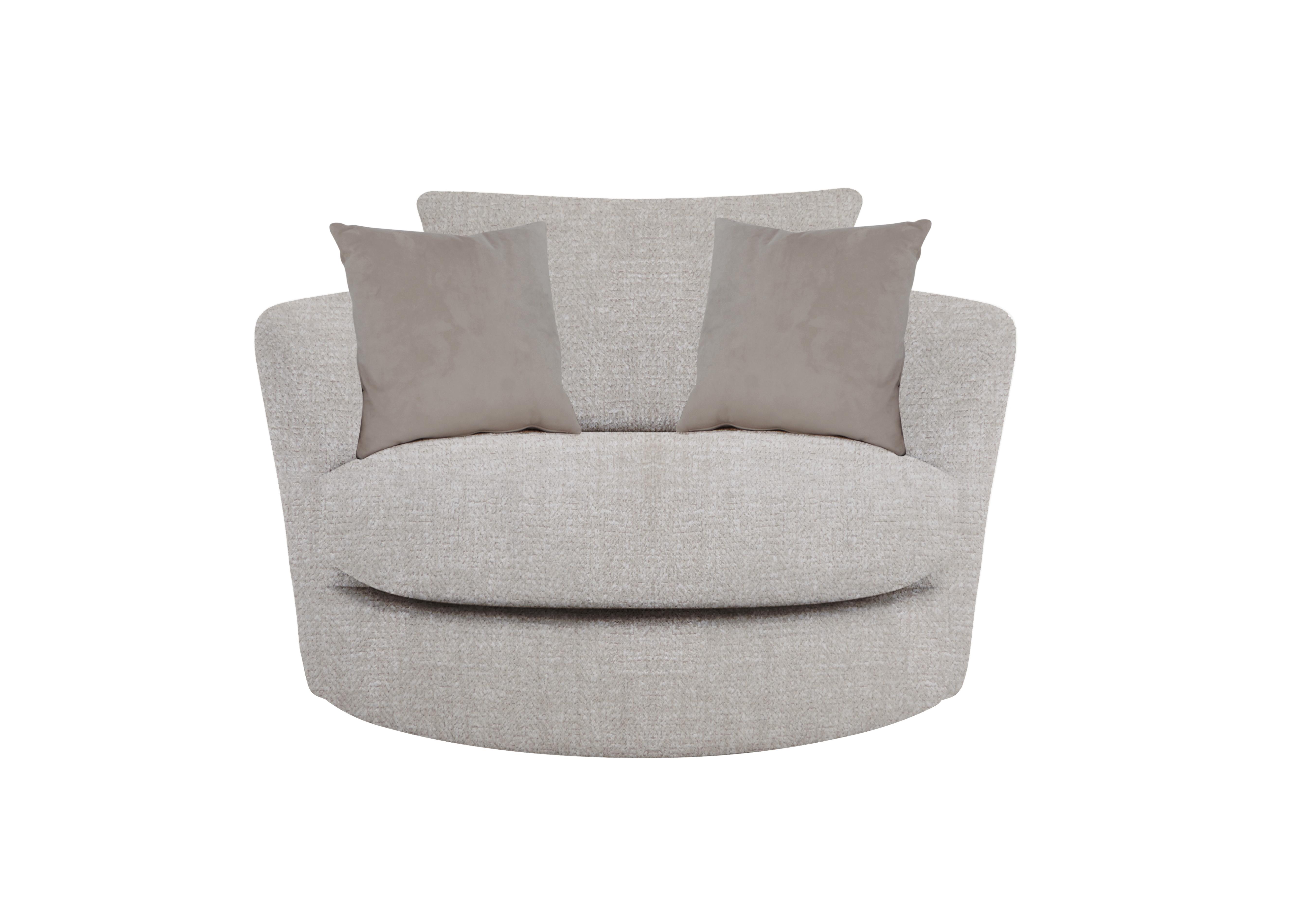 Pandora Large Swivel Chair in Plain Mink on Furniture Village