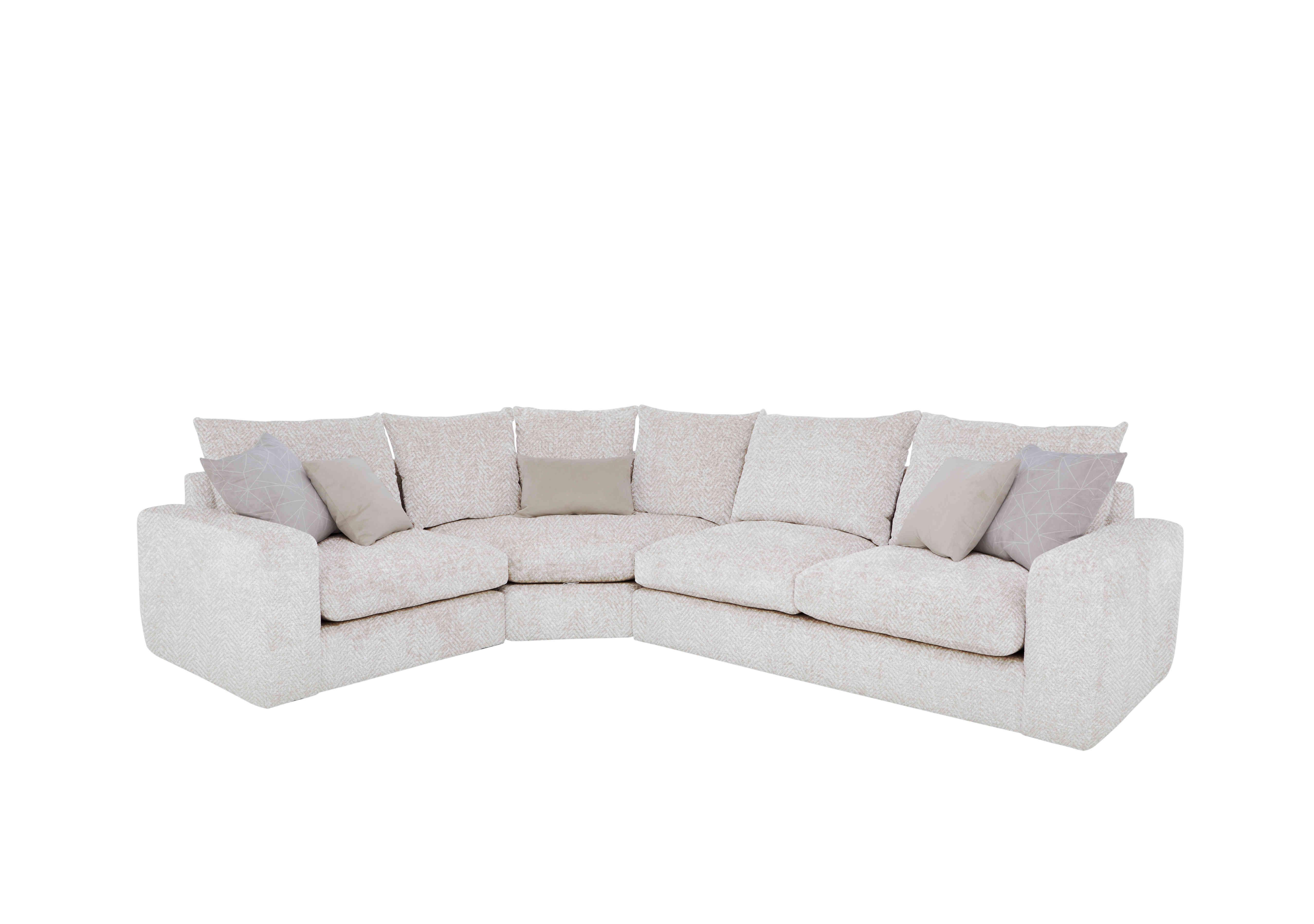 Pandora Small Corner Sofa in Chevron Ivory on Furniture Village