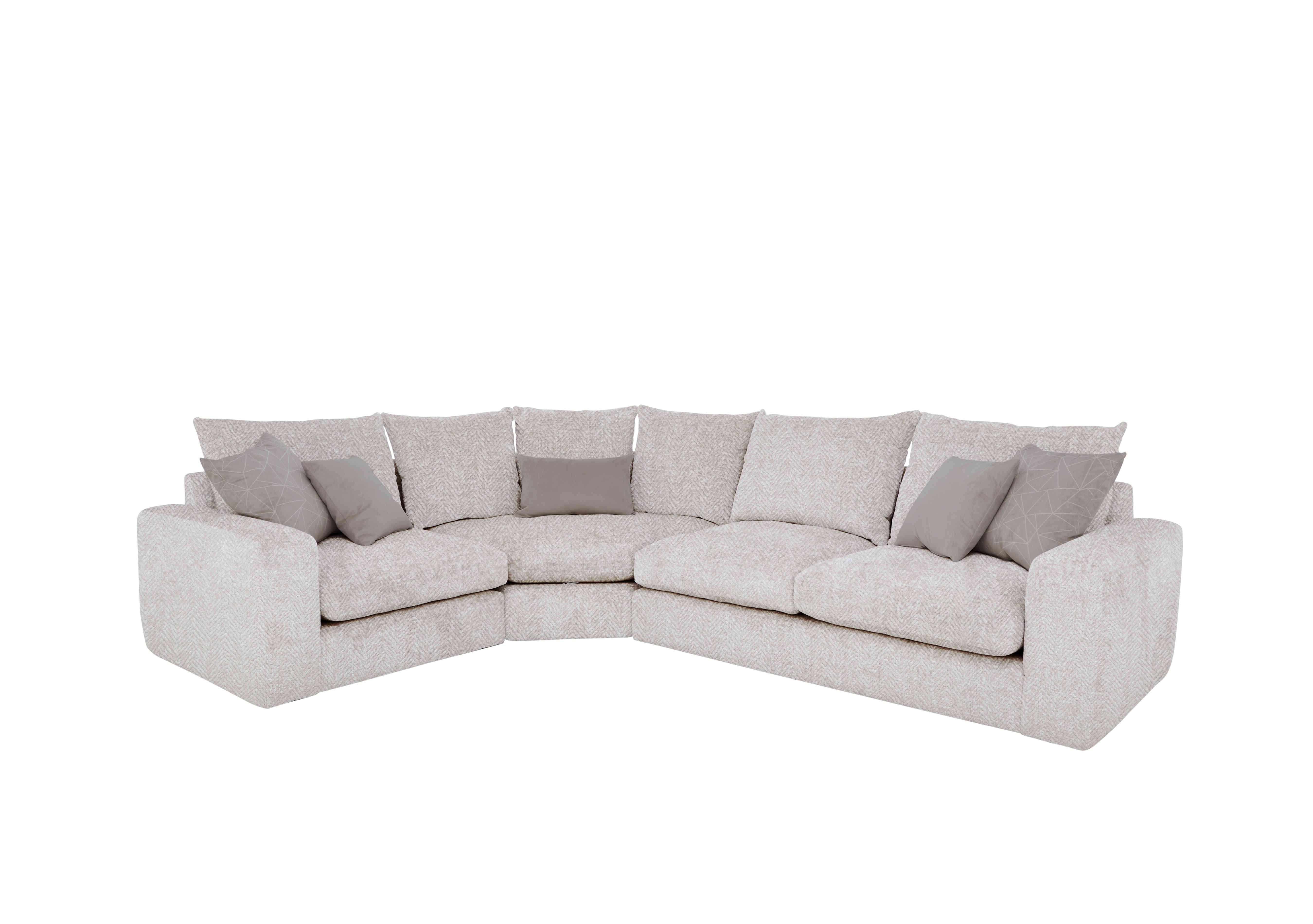 Pandora Small Corner Sofa in Chevron Mink on Furniture Village