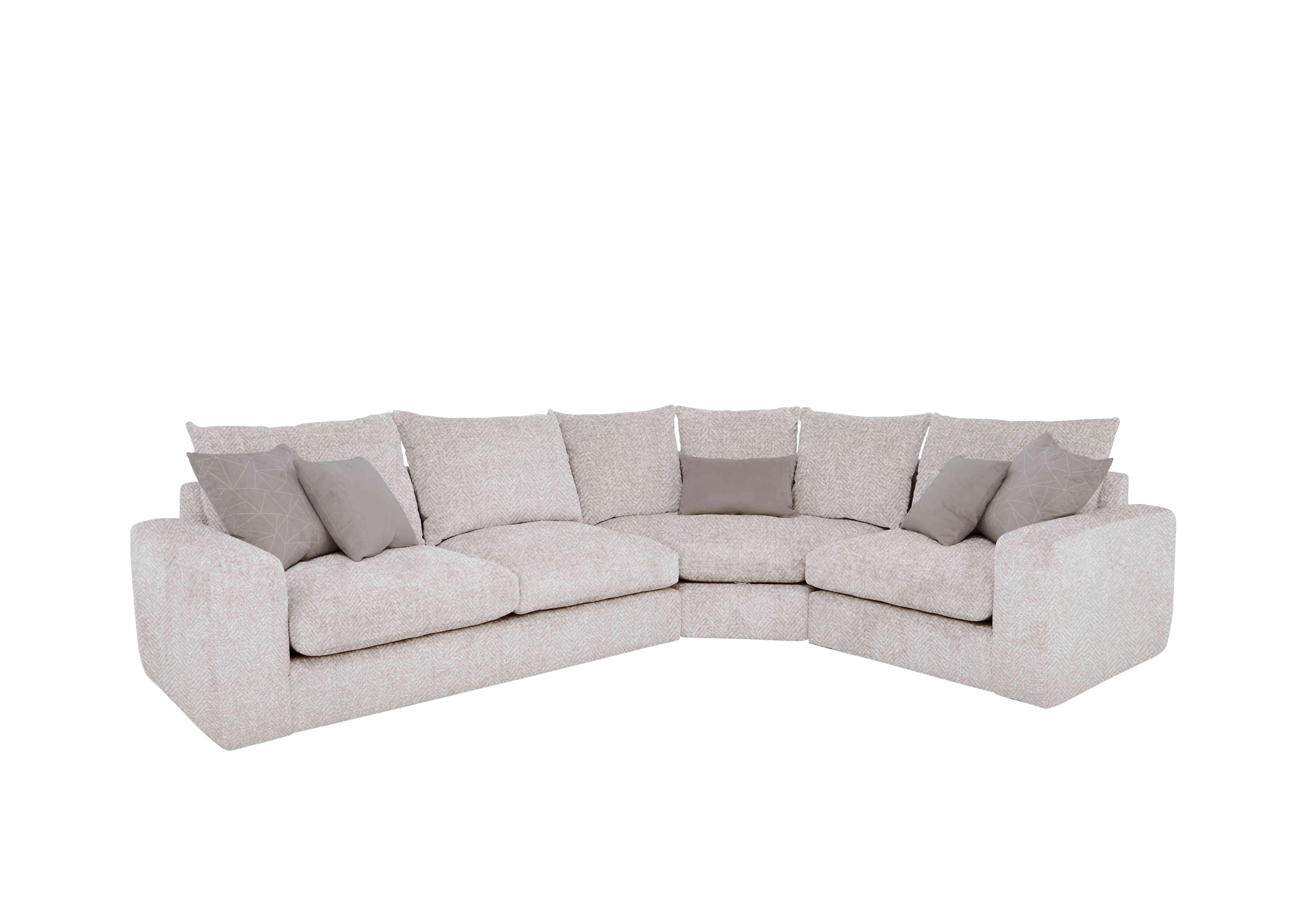 Pandora Small Corner Sofa in Chevron Mink on Furniture Village