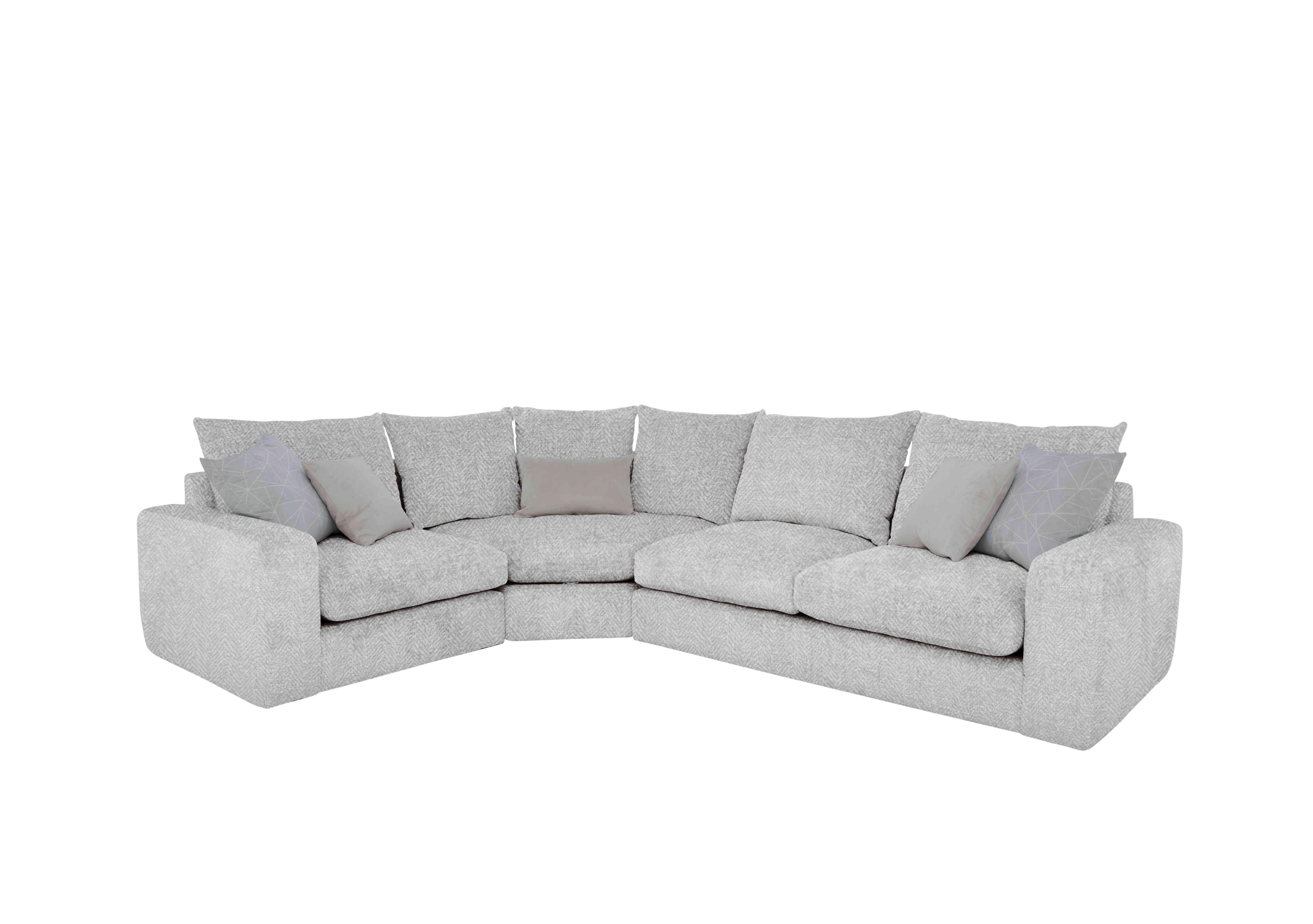 Pandora Small Corner Sofa in Chevron Silver on Furniture Village