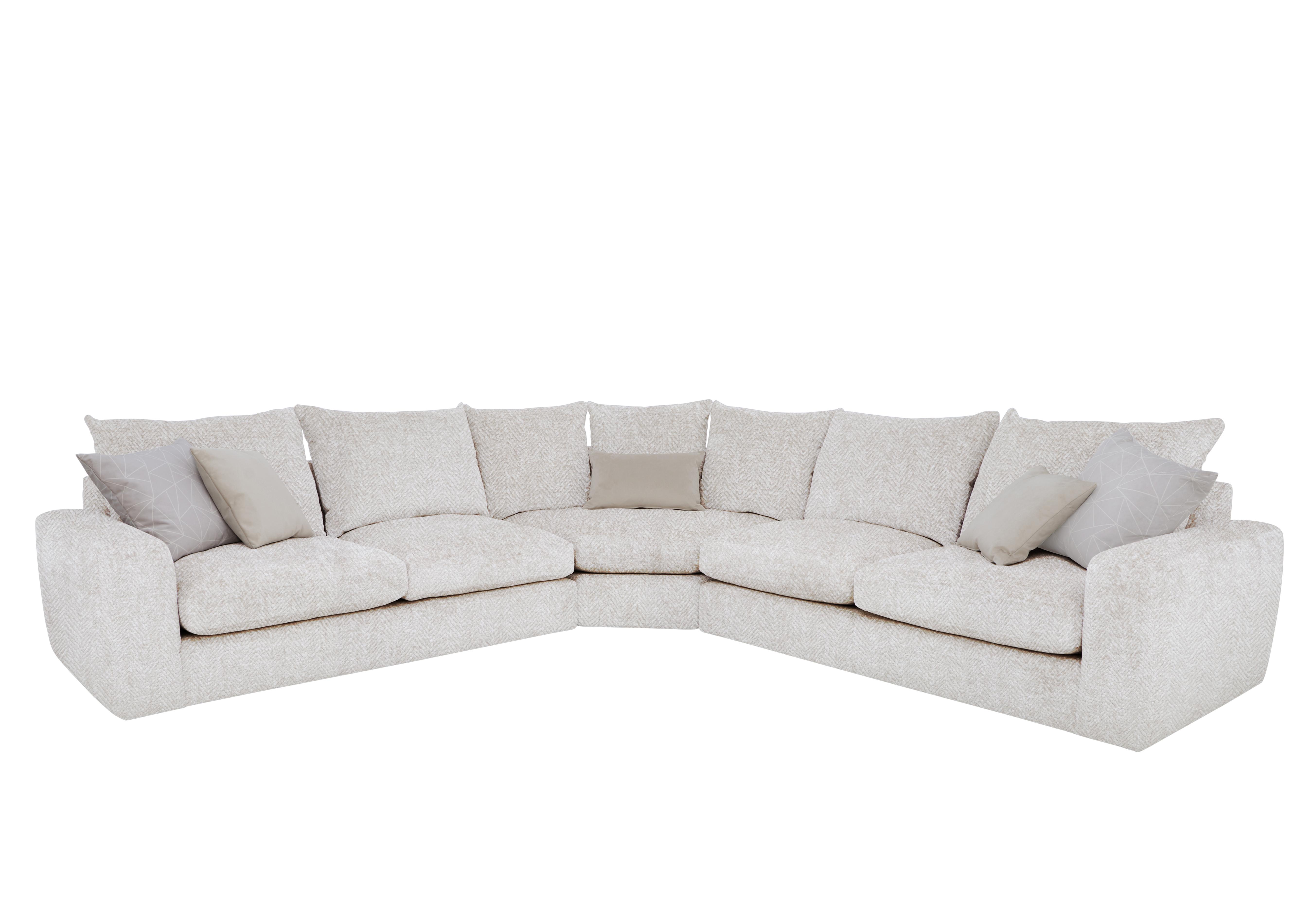 Pandora Large Corner Sofa in Chevron Ivory on Furniture Village