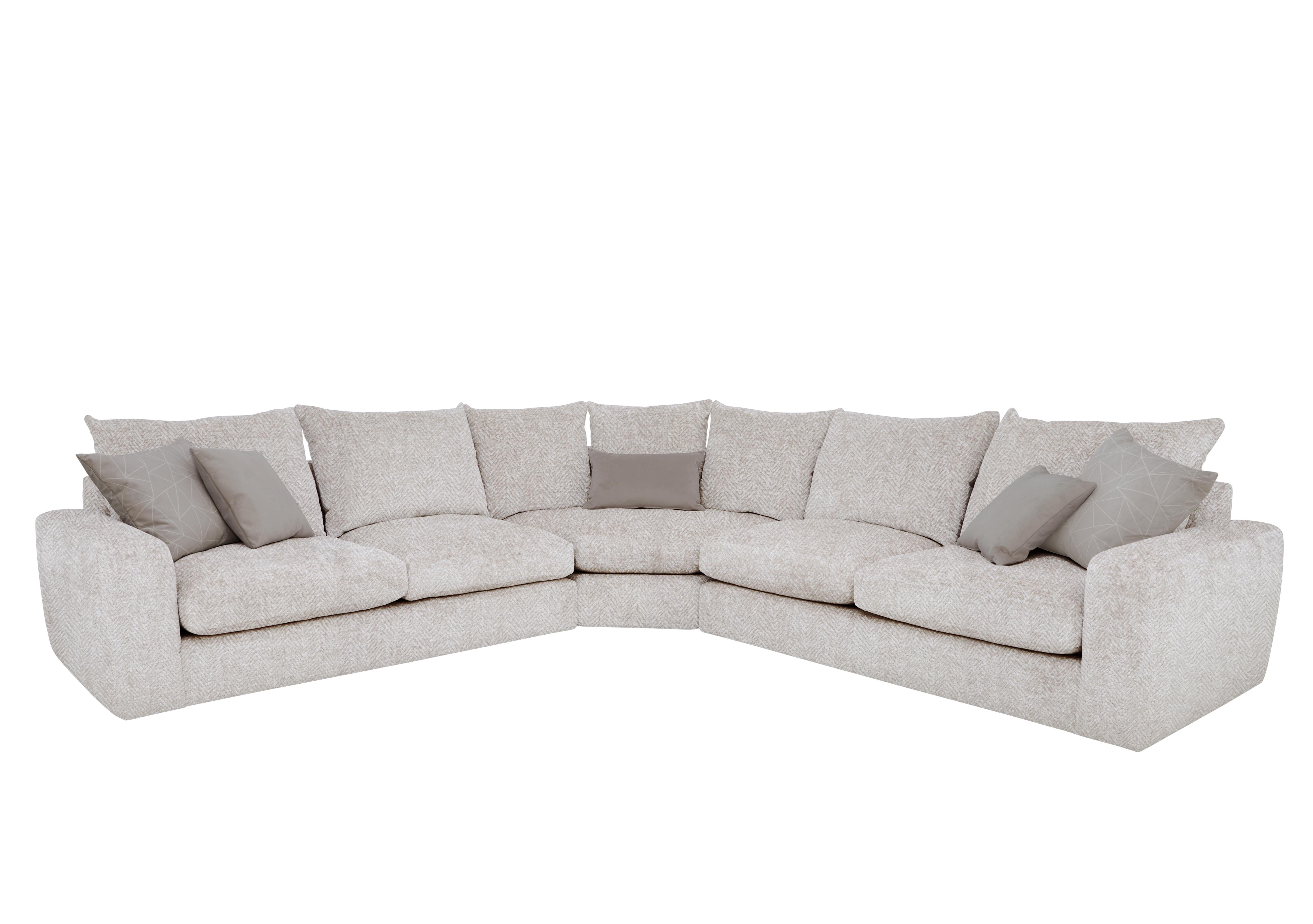 Pandora Large Corner Sofa in Chevron Mink on Furniture Village