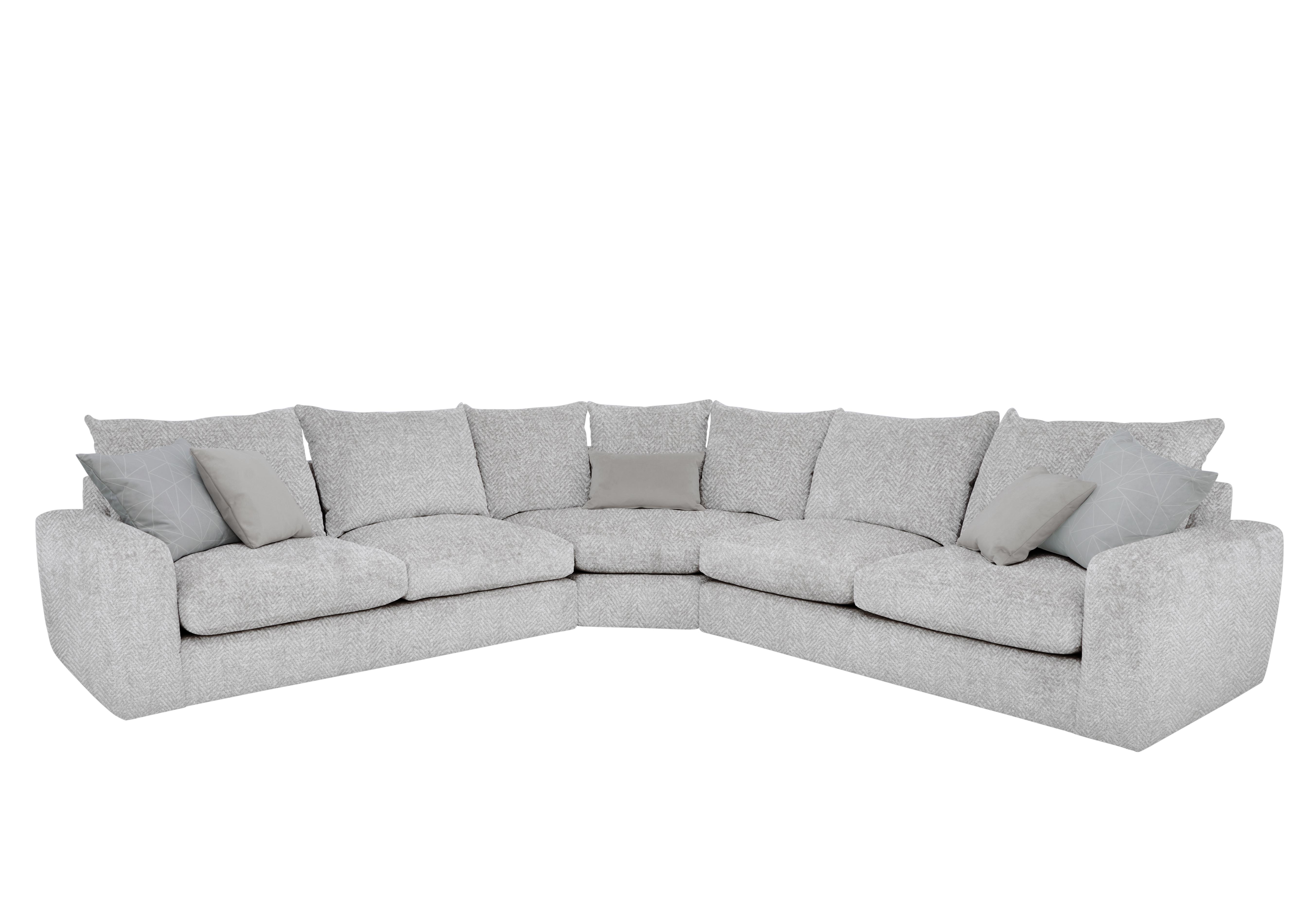 Pandora Large Corner Sofa in Chevron Silver on Furniture Village