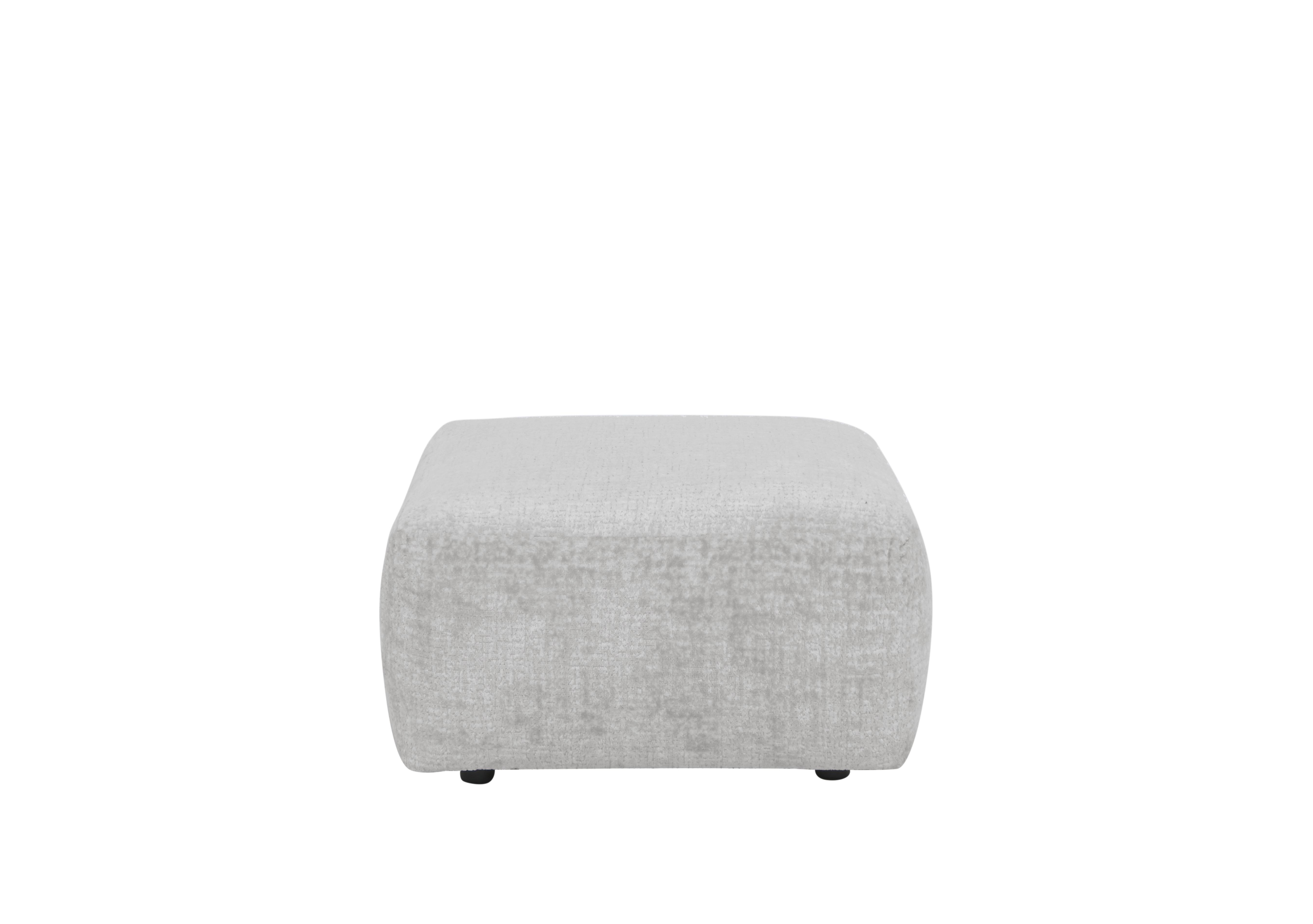 Pandora Medium Footstool in Plain Silver on Furniture Village