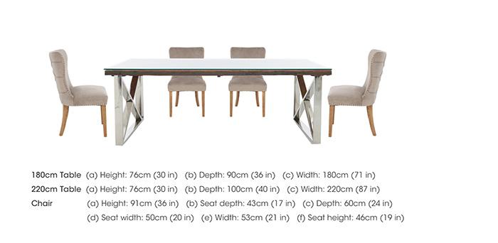 Chennai Dining Table with X-Leg Base and 4 Luxe Dining Chairs in  on Furniture Village