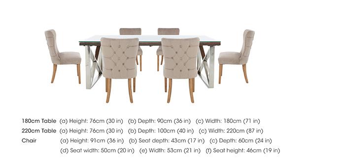 Chennai Dining Table with X-Leg Base and 6 Luxe Dining Chairs in  on Furniture Village