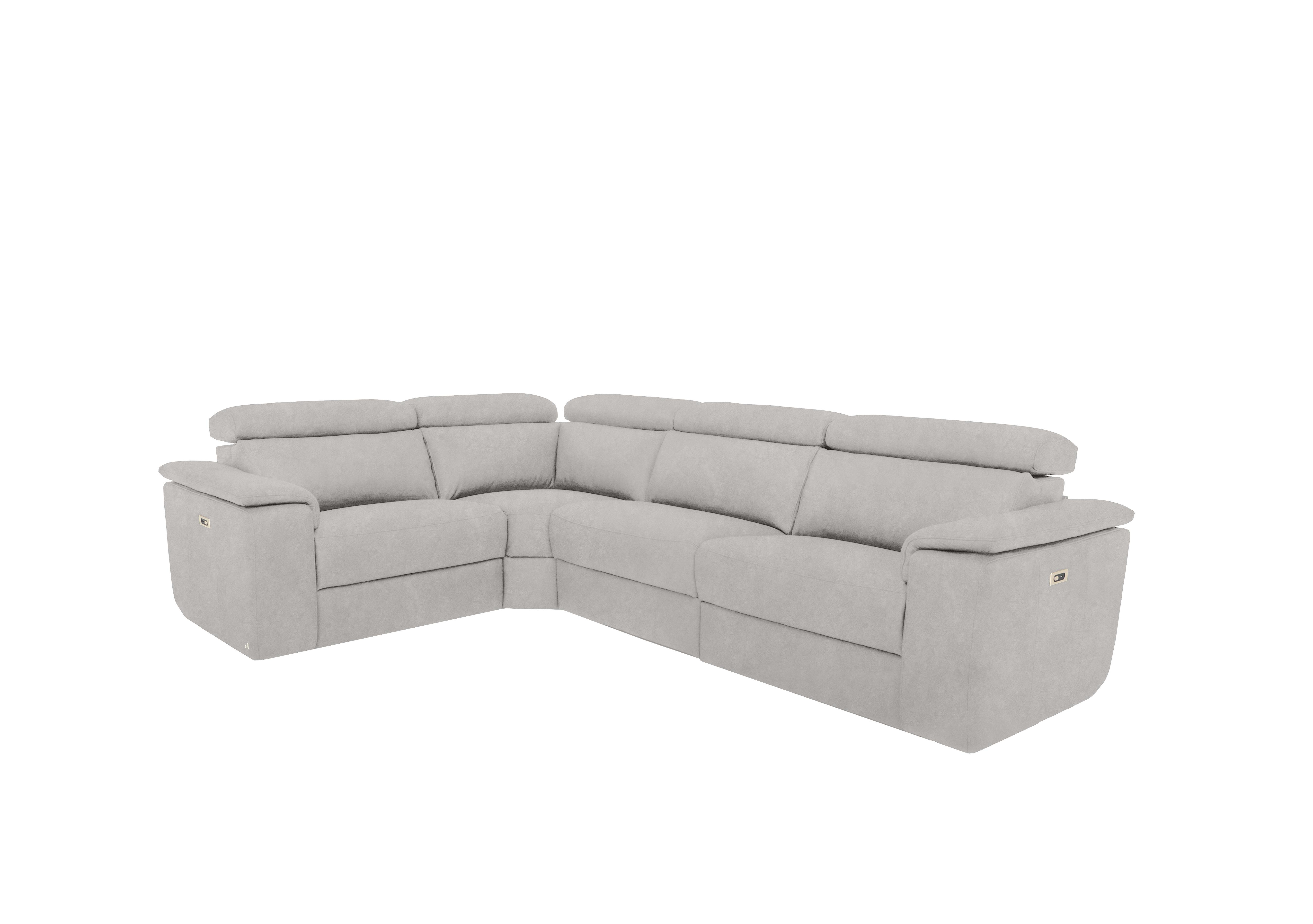 Davide Small Fabric Corner Sofa in Flambe Ghiaccio on Furniture Village