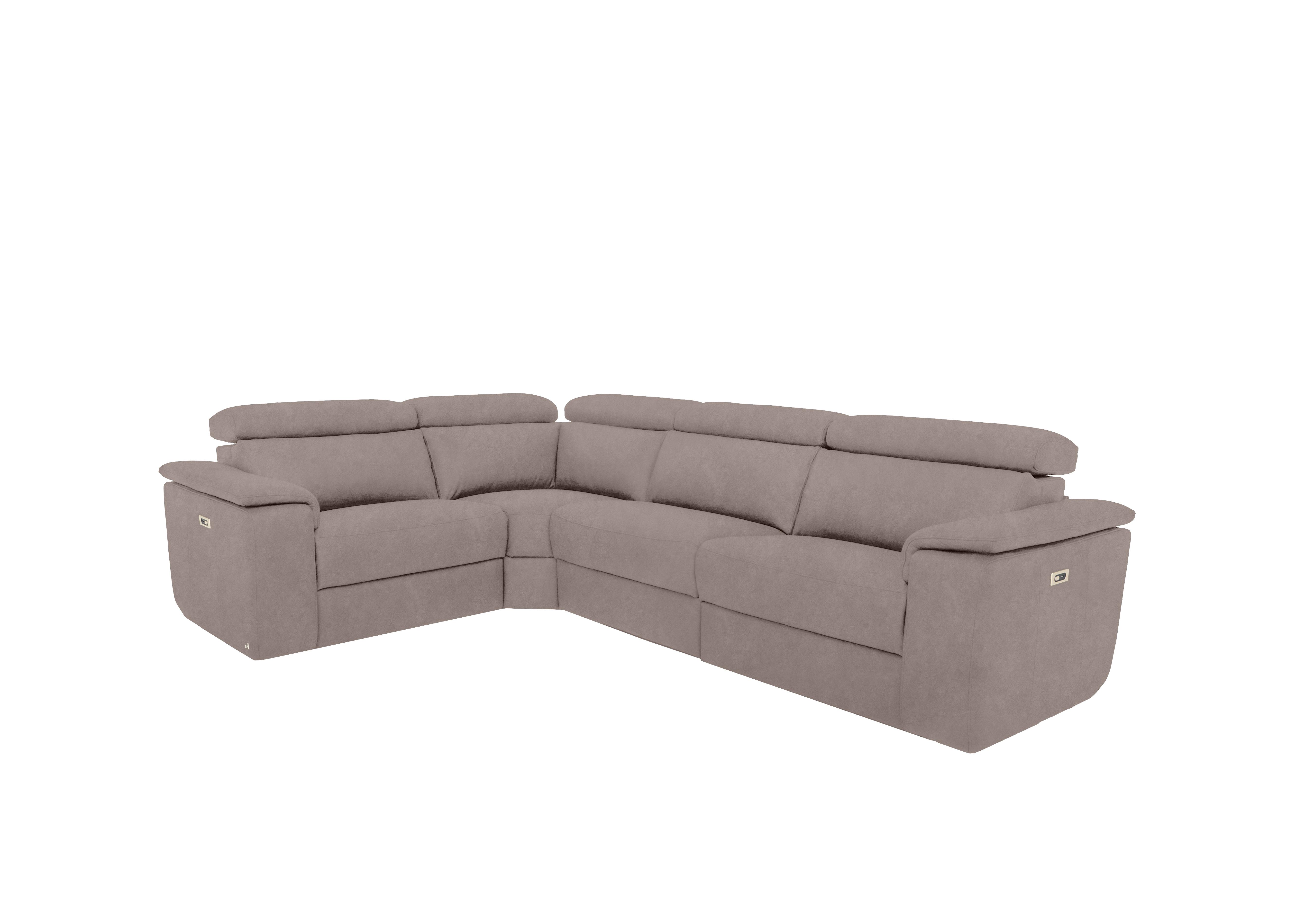 Davide Small Fabric Corner Sofa in Flambe Tortora on Furniture Village