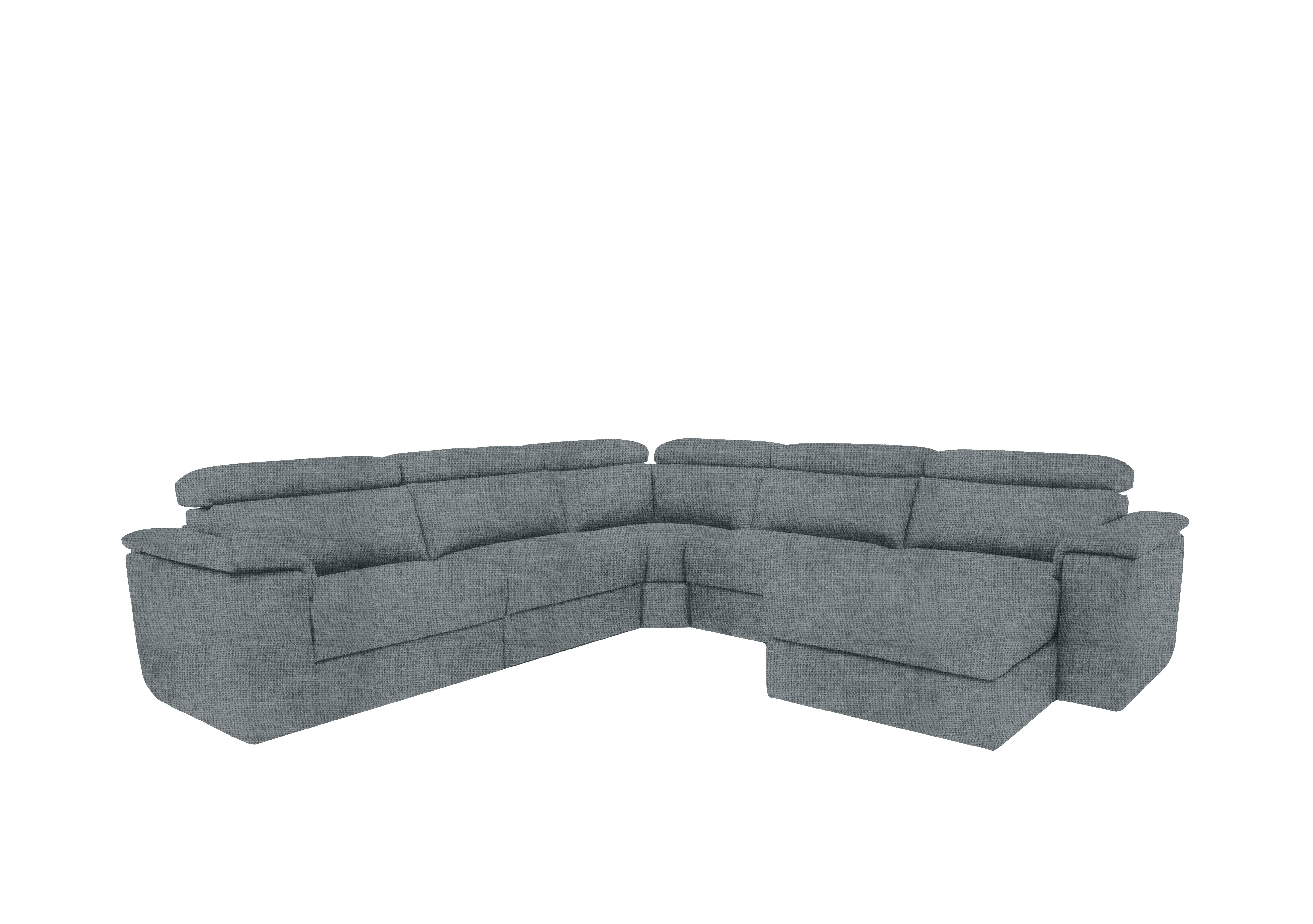 Davide Large Fabric Corner Sofa with Chaise End in Baobab Grigio 546 on Furniture Village
