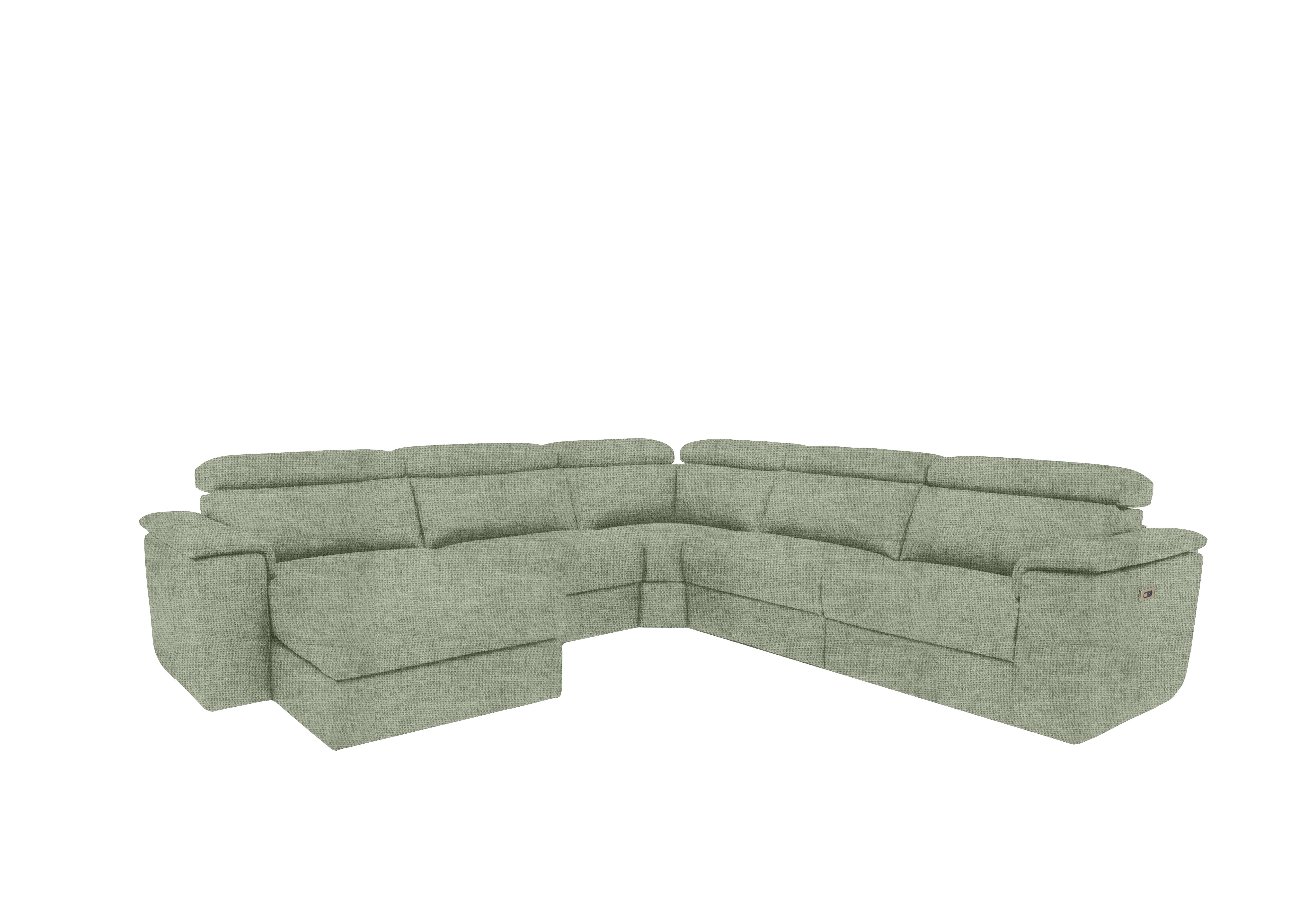 Davide Large Fabric Corner Sofa with Chaise End in Baobab Muschio 538 on Furniture Village