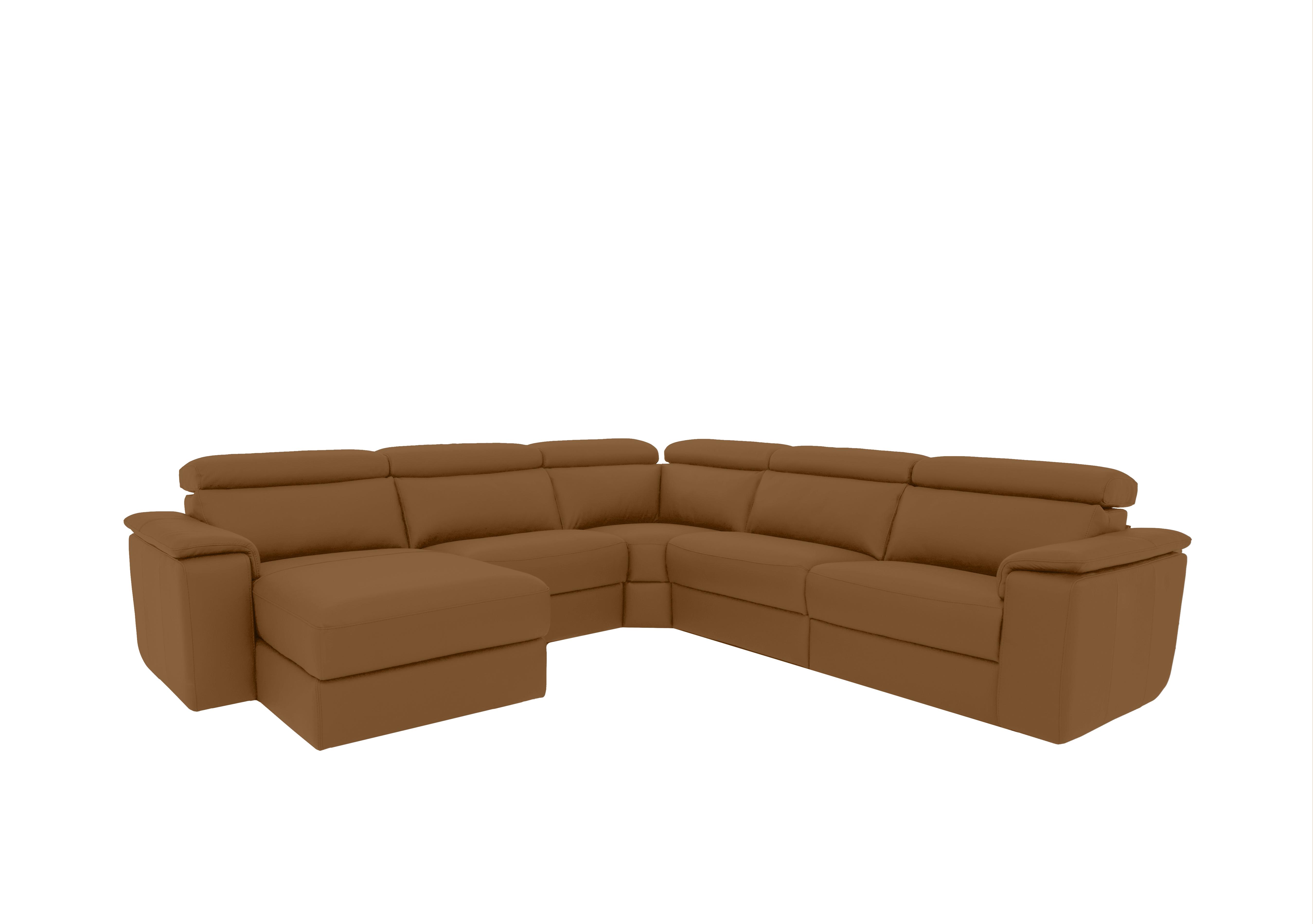 Davide Large Leather Corner Sofa with Chaise End in 2151 Botero Cuoio on Furniture Village