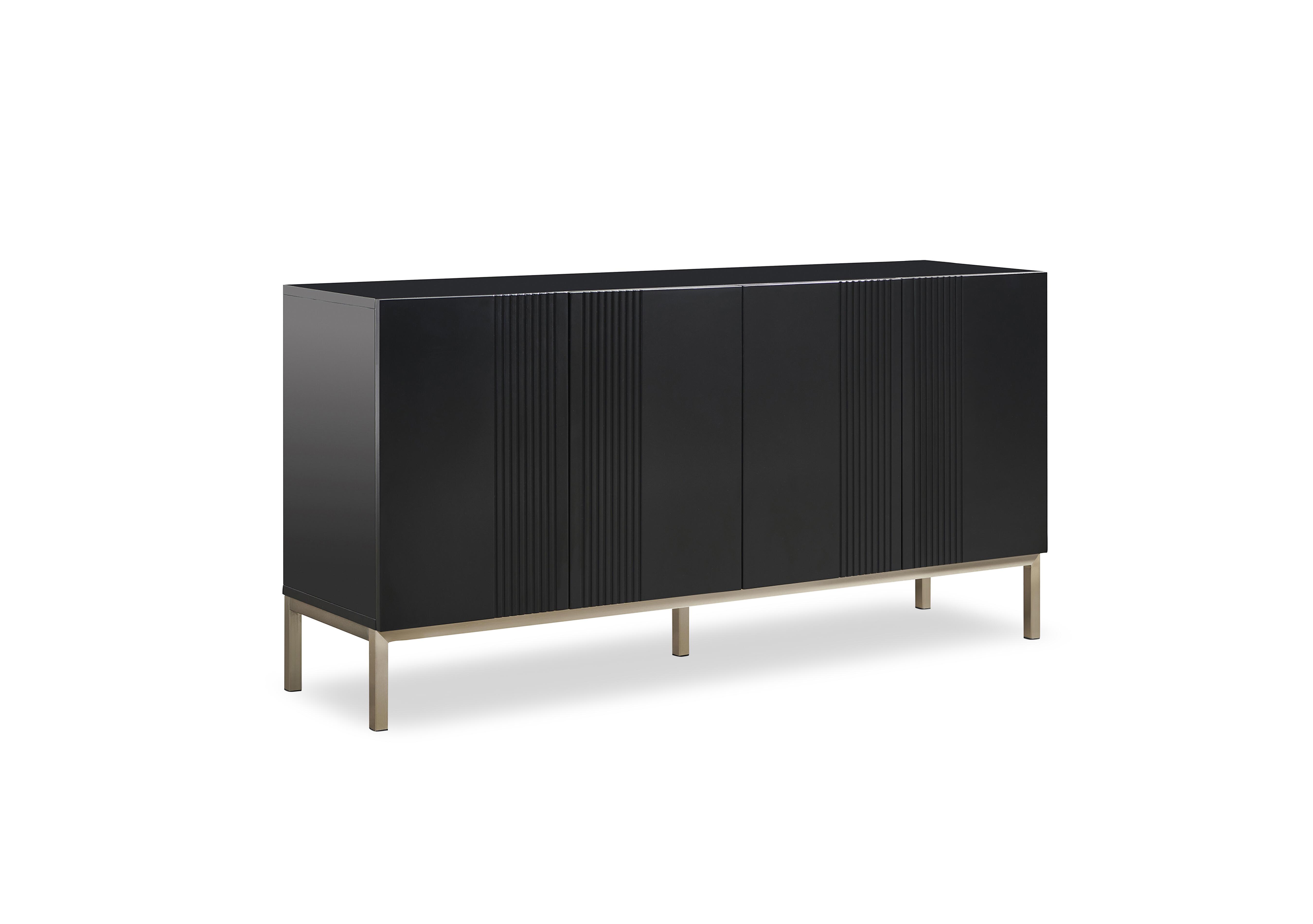 Delta 4 Door Sideboard with Smart LED Lighting in Black on Furniture Village