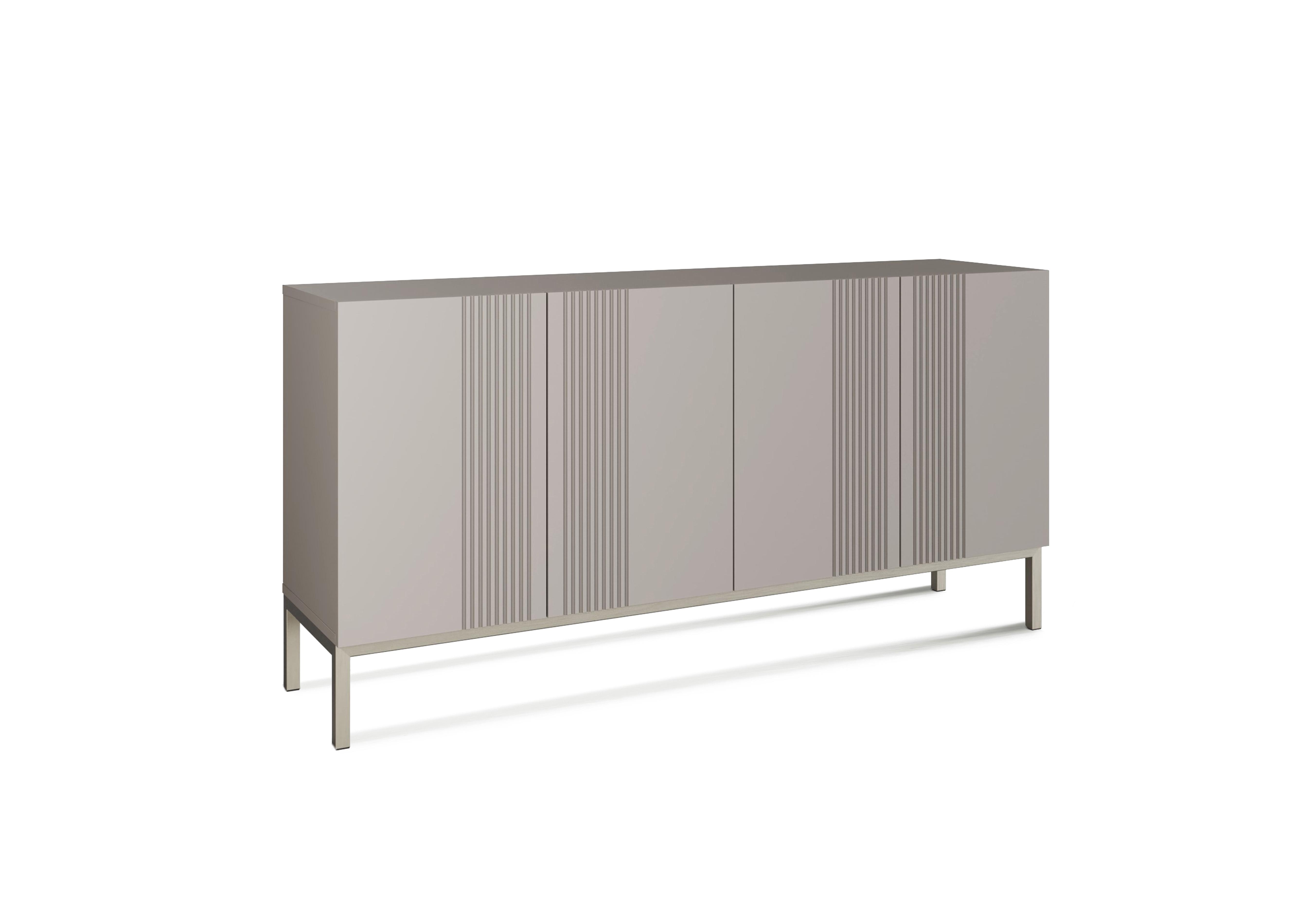 Delta 4 Door Sideboard with Smart LED Lighting in Grey on Furniture Village