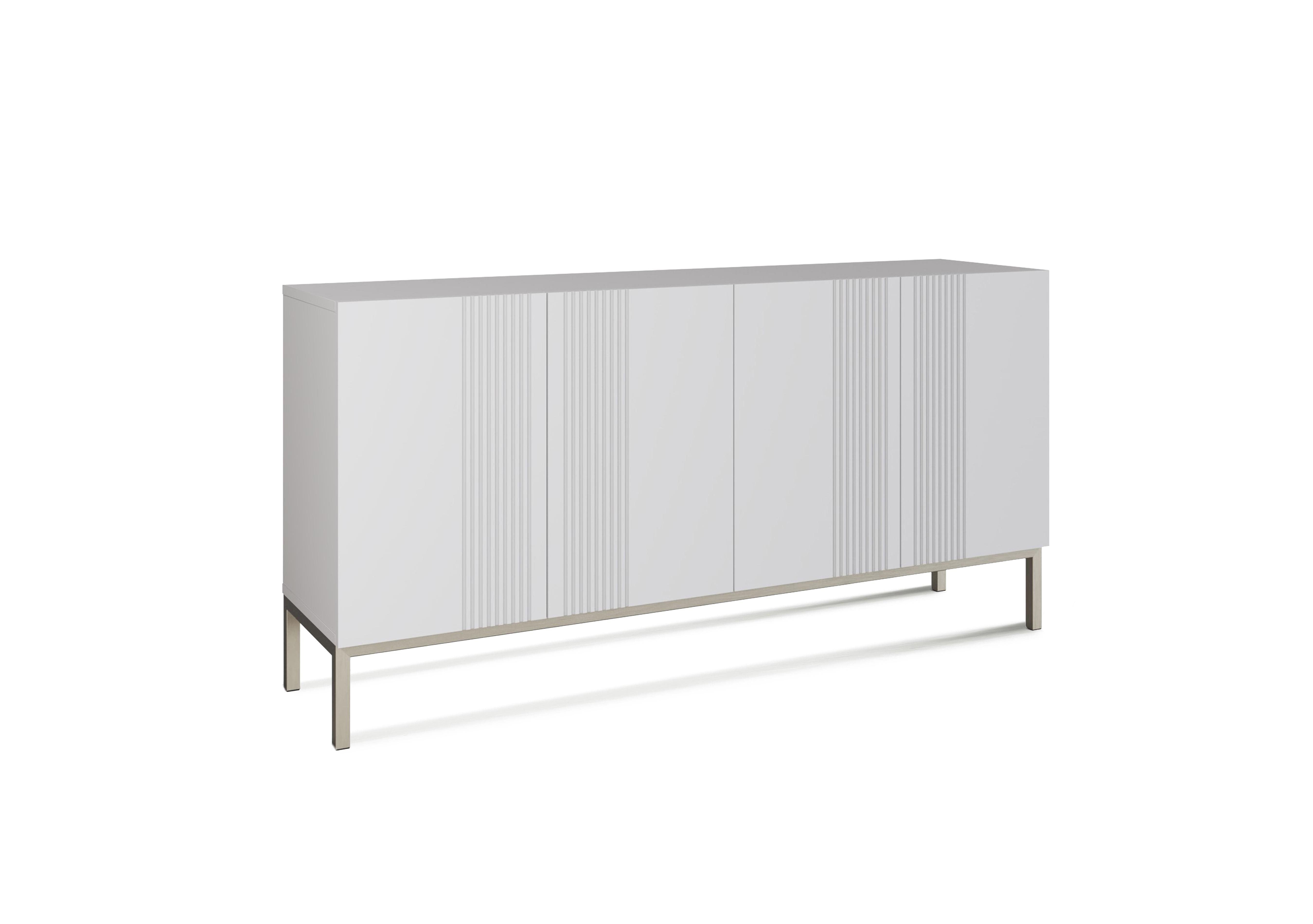 Delta 4 Door Sideboard with Smart LED Lighting in White on Furniture Village