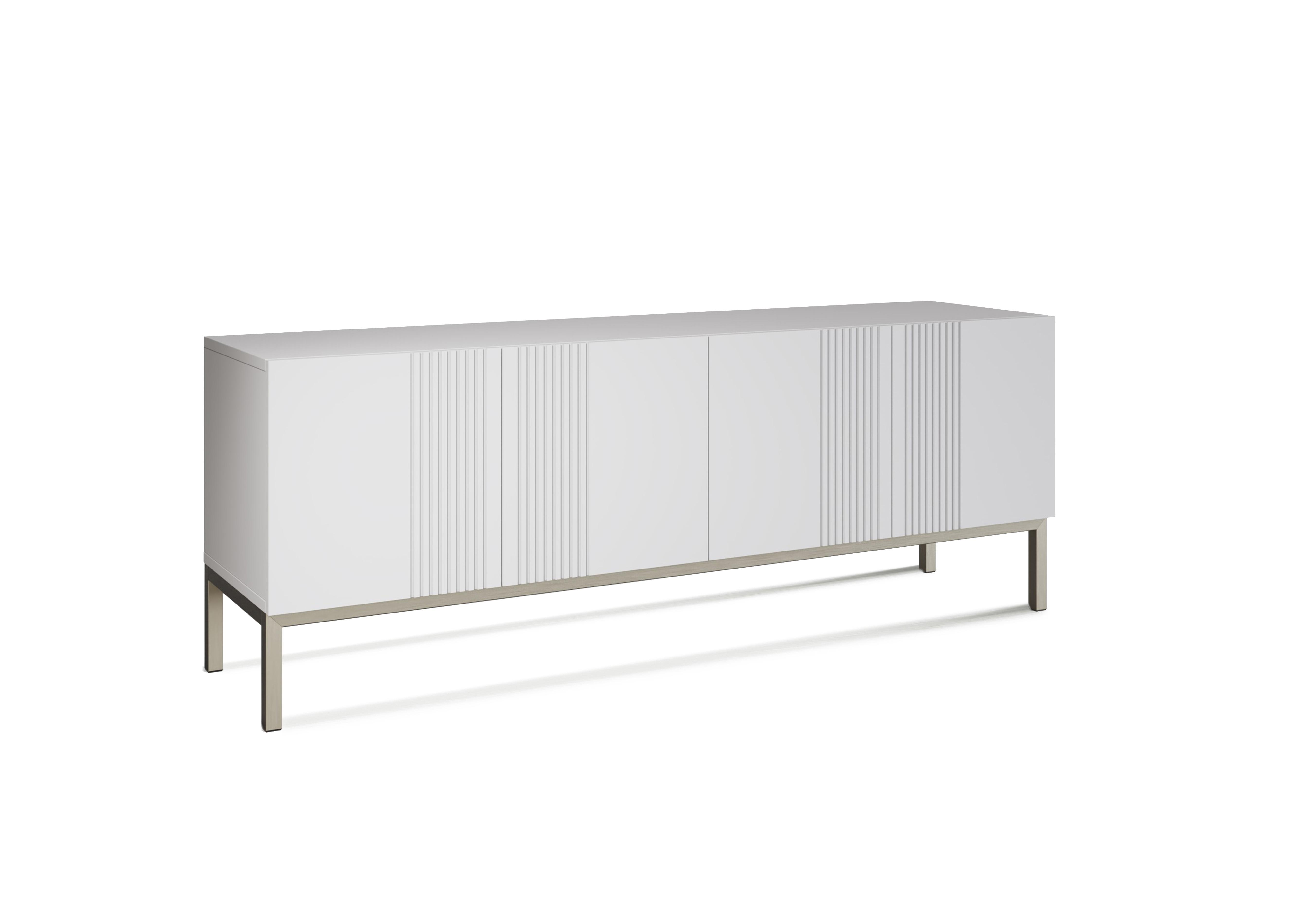 Delta Large TV Unit with Smart LED Lighting in White on Furniture Village