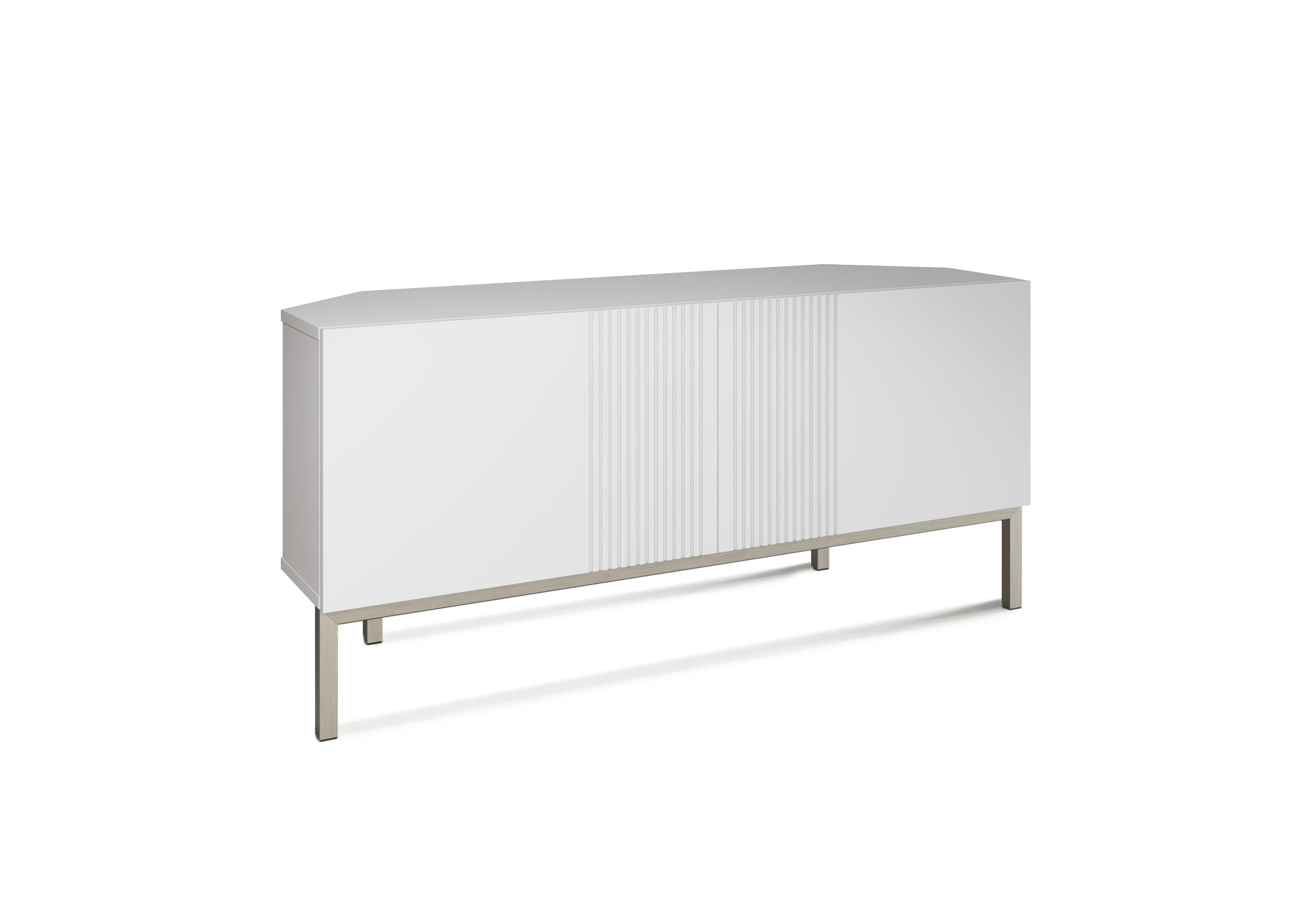 Delta Corner TV Unit with Smart LED Lighting in White on Furniture Village