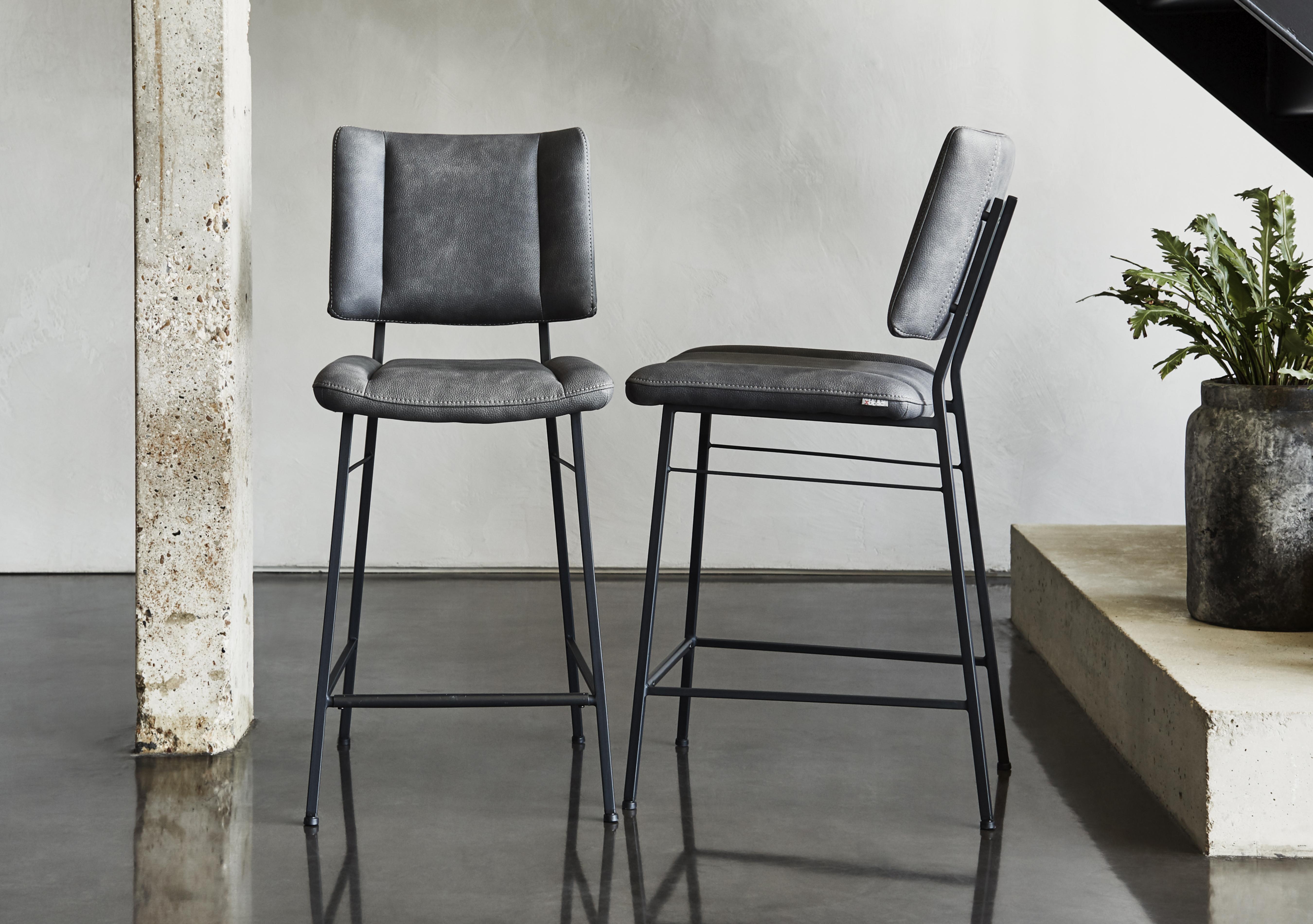 Toronto Faux Leather Fixed Bar Stool in  on Furniture Village