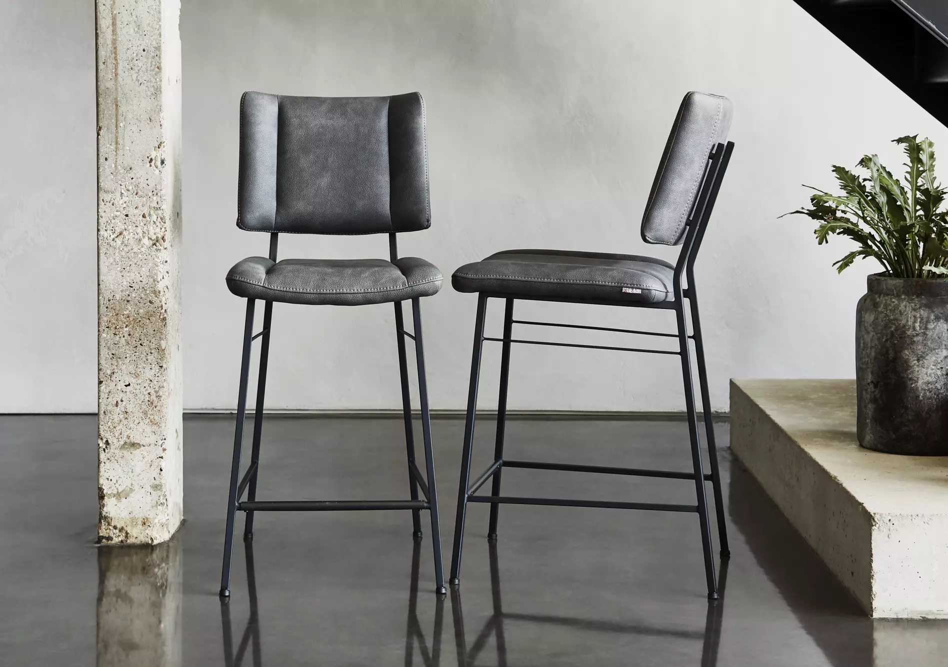 Toronto Faux Leather Fixed Bar Stool