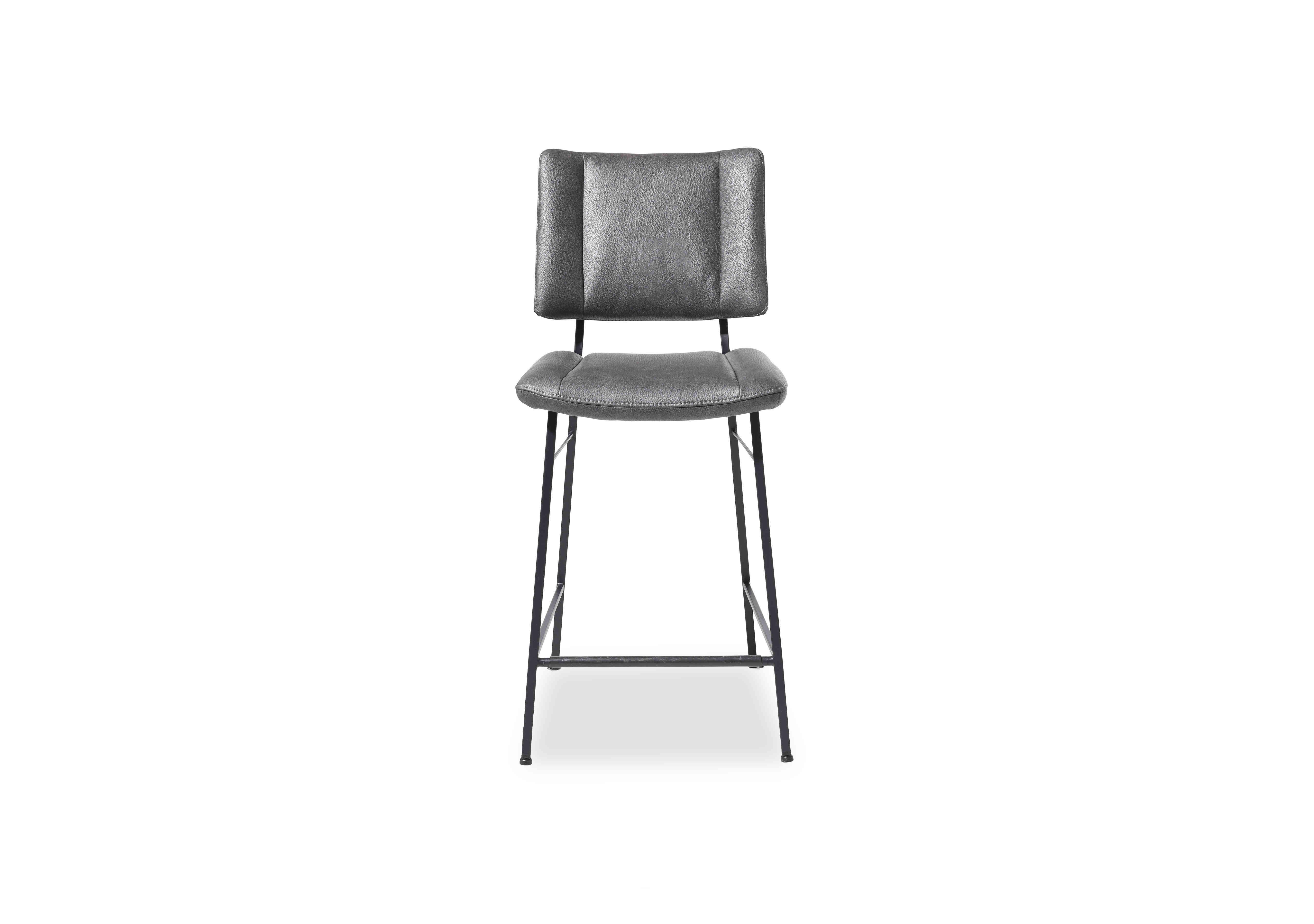 Toronto Faux Leather Fixed Bar Stool in Anthracite on Furniture Village