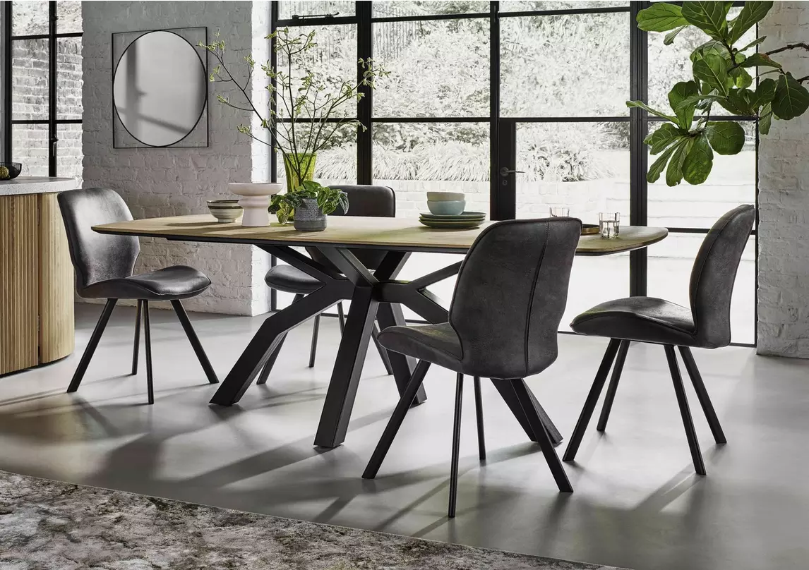 Montreal Dining Table with Spider Legs and  Semmi Chairs - Habufa