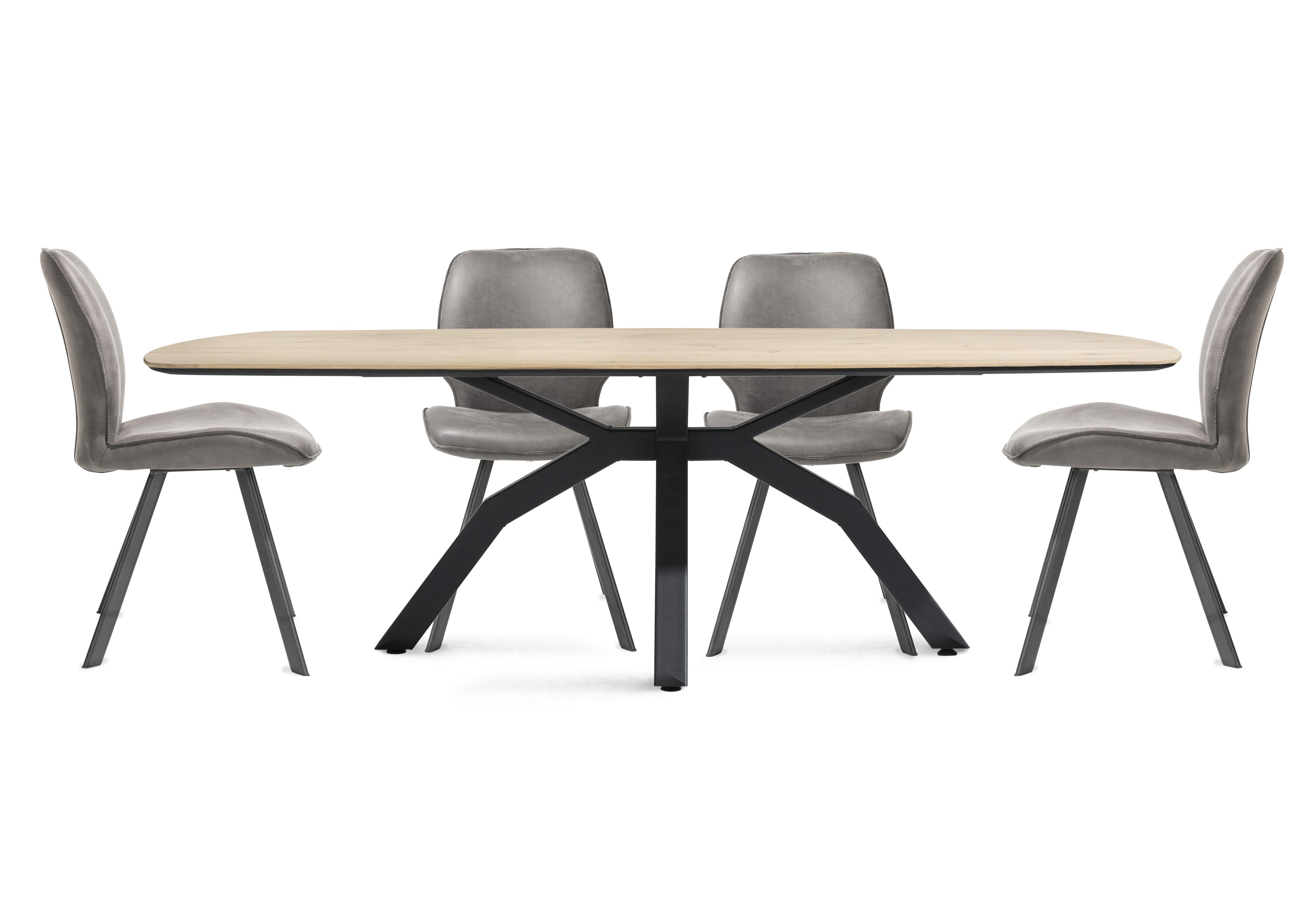 Montreal Dining Table with Spider Legs and 4 Semmi Chairs in Grey on Furniture Village