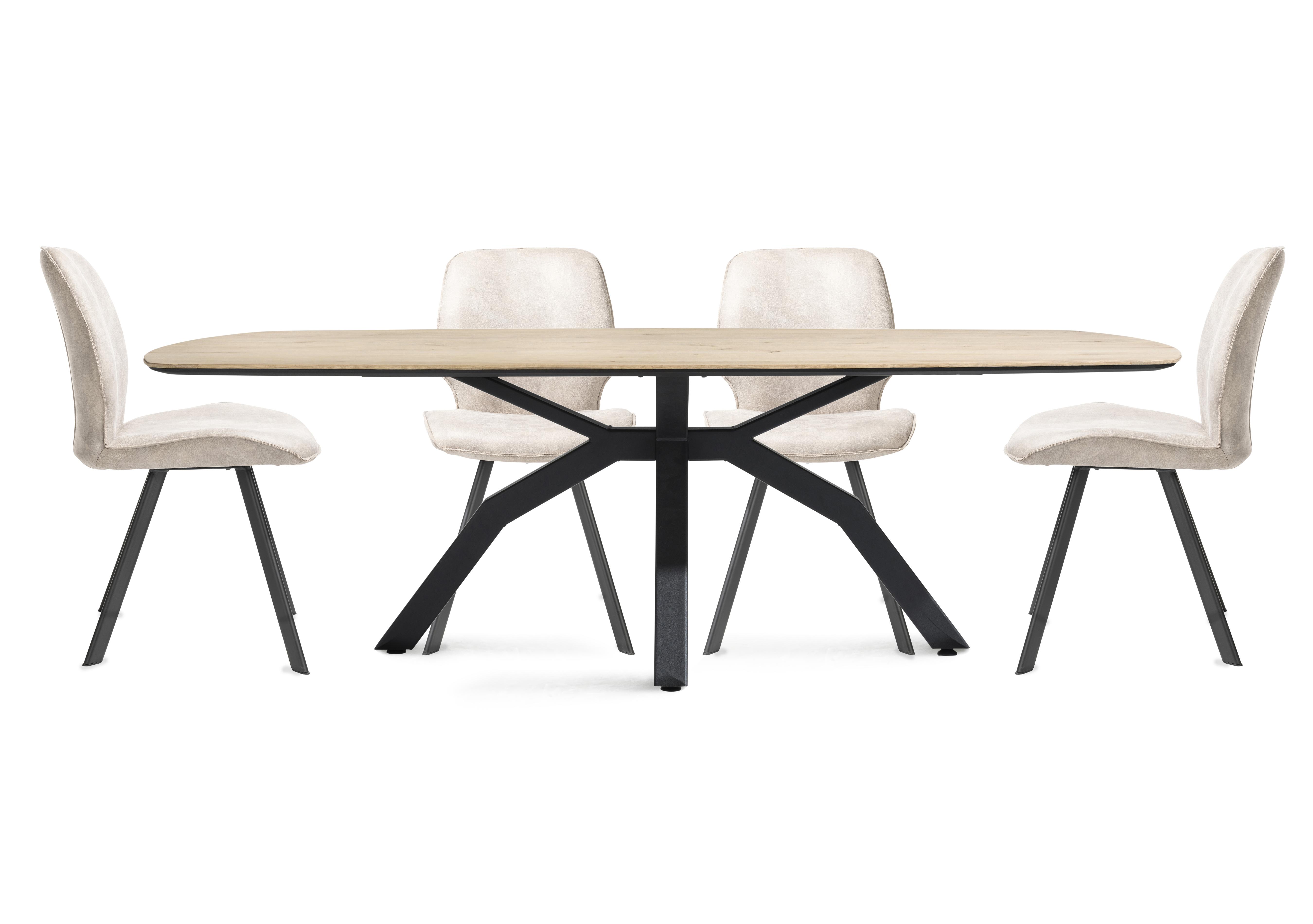 Montreal Dining Table with Spider Legs and 4 Semmi Chairs in Kiezel on Furniture Village