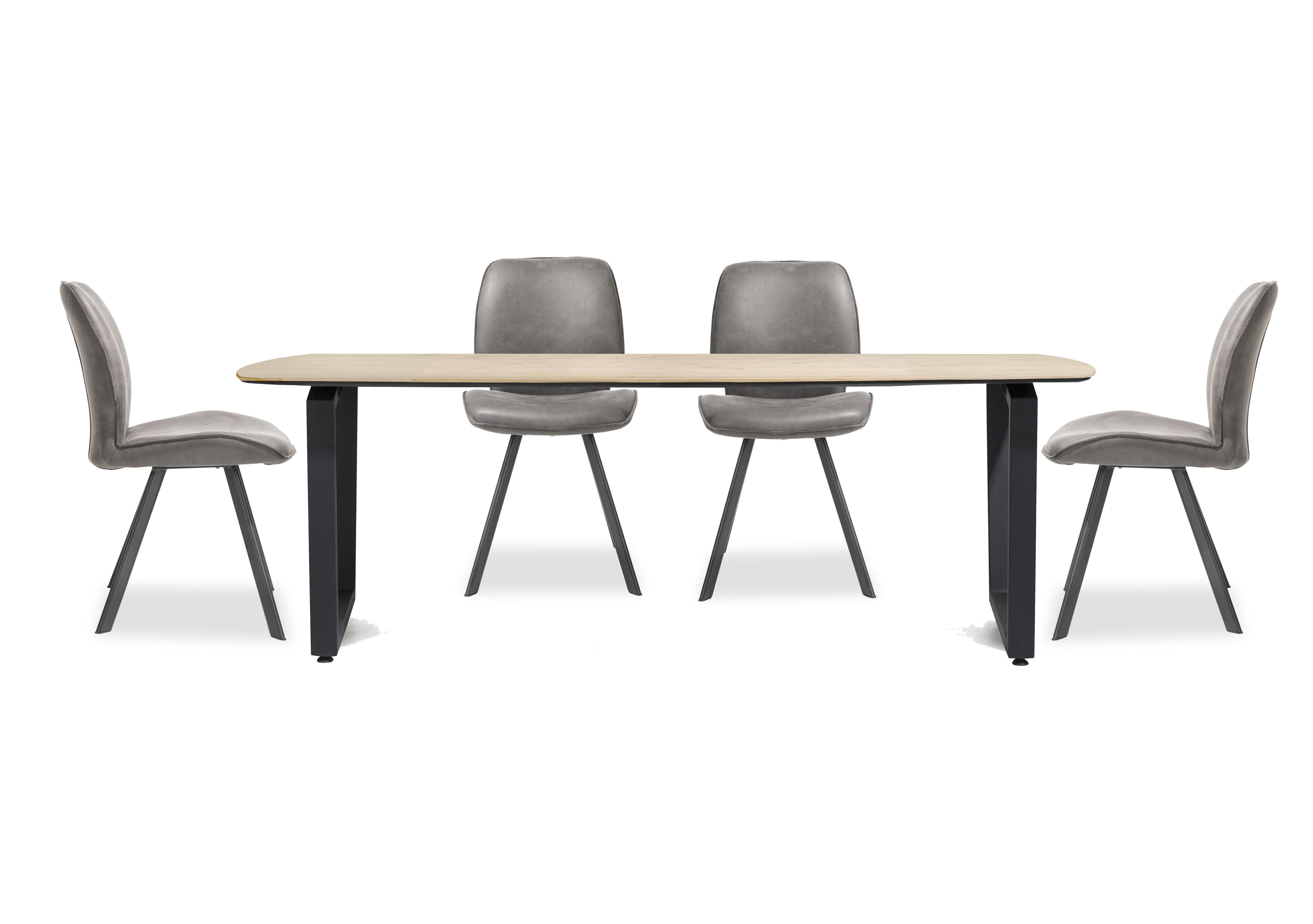 Montreal Dining Table with U-Shaped Legs and 4 Semmi Dining Chairs in Grey on Furniture Village