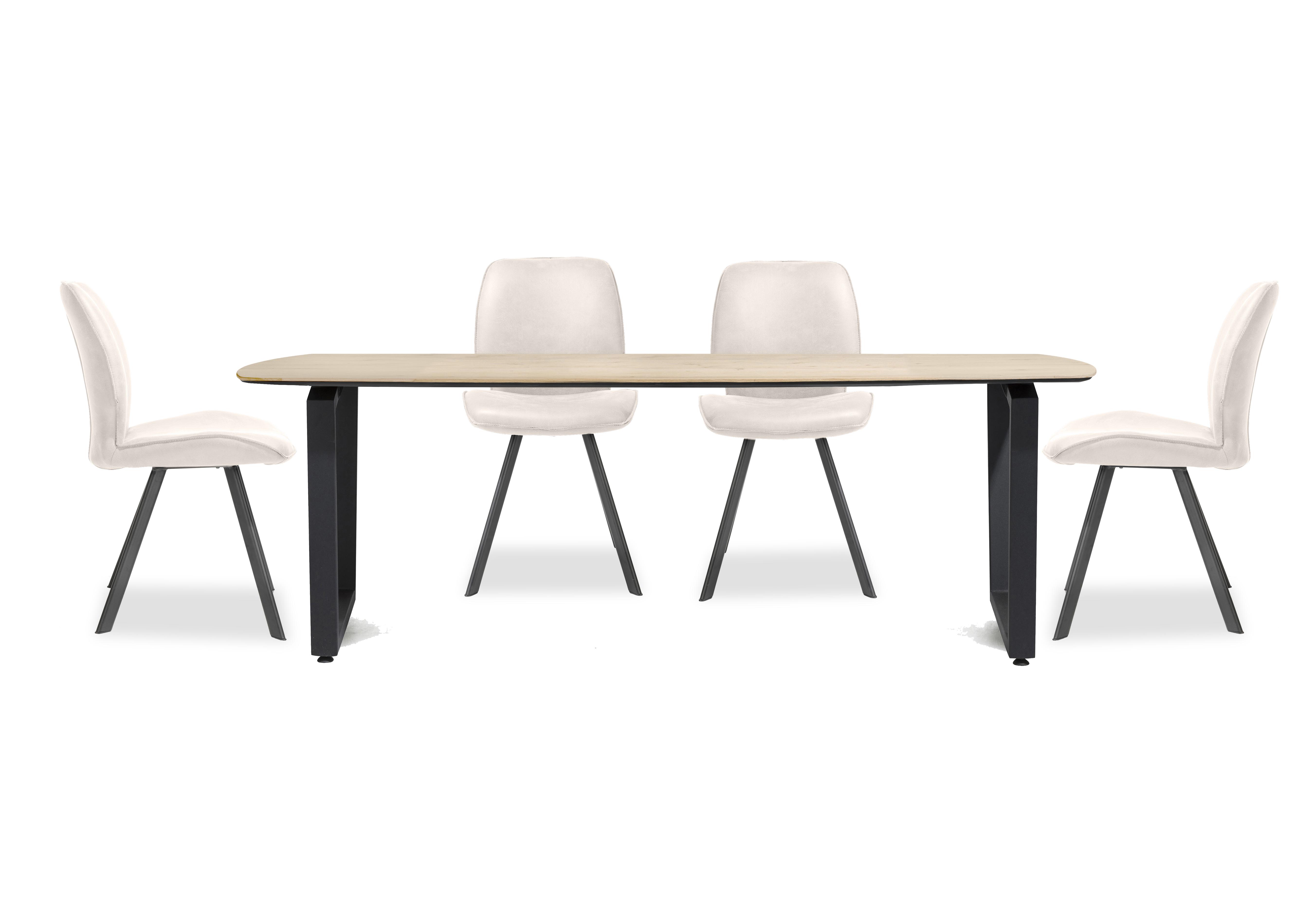 Montreal Dining Table with U-Shaped Legs and 4 Semmi Dining Chairs in Kiezel on Furniture Village