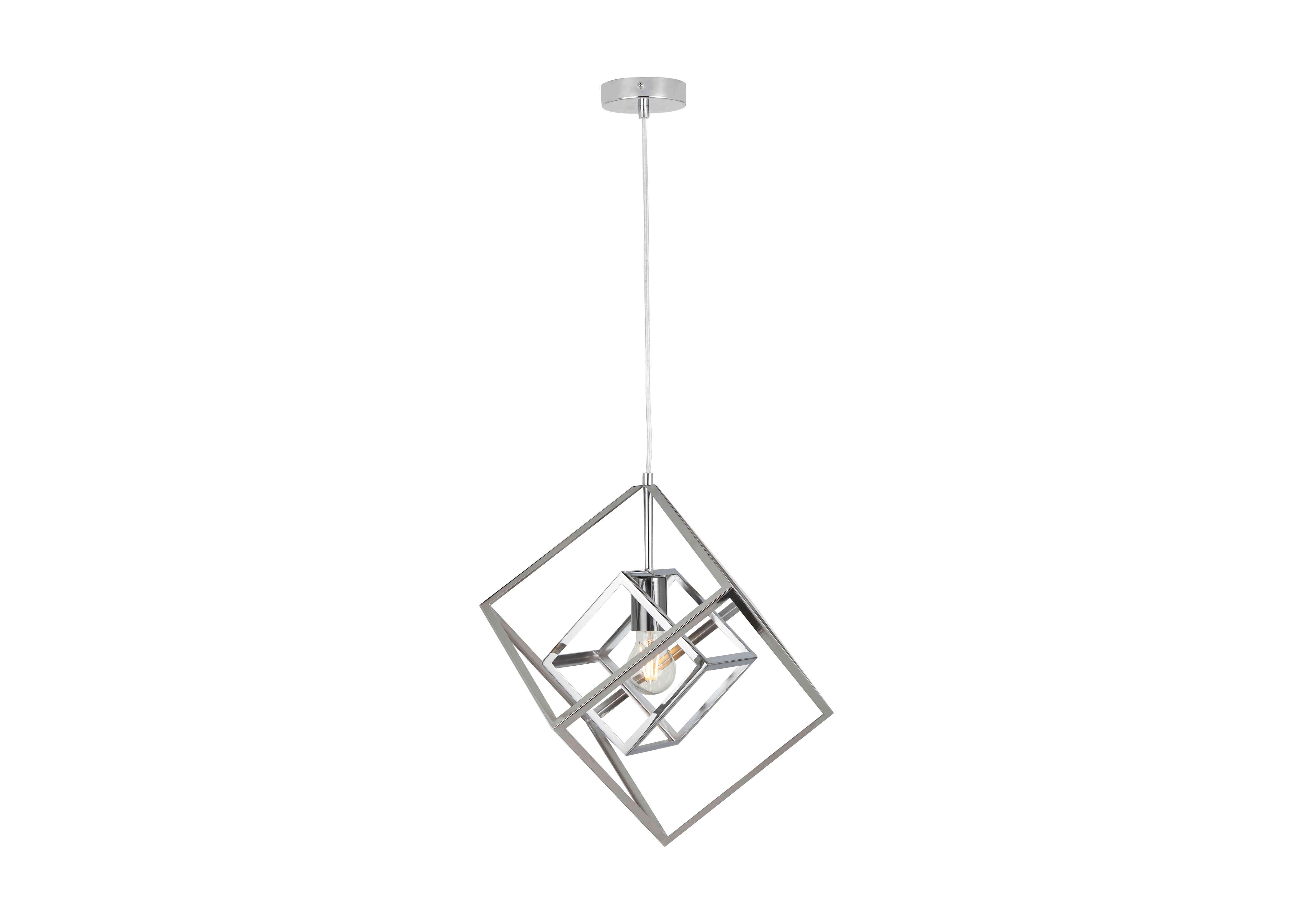Alessio Cube 1 Light Pendant in  on Furniture Village