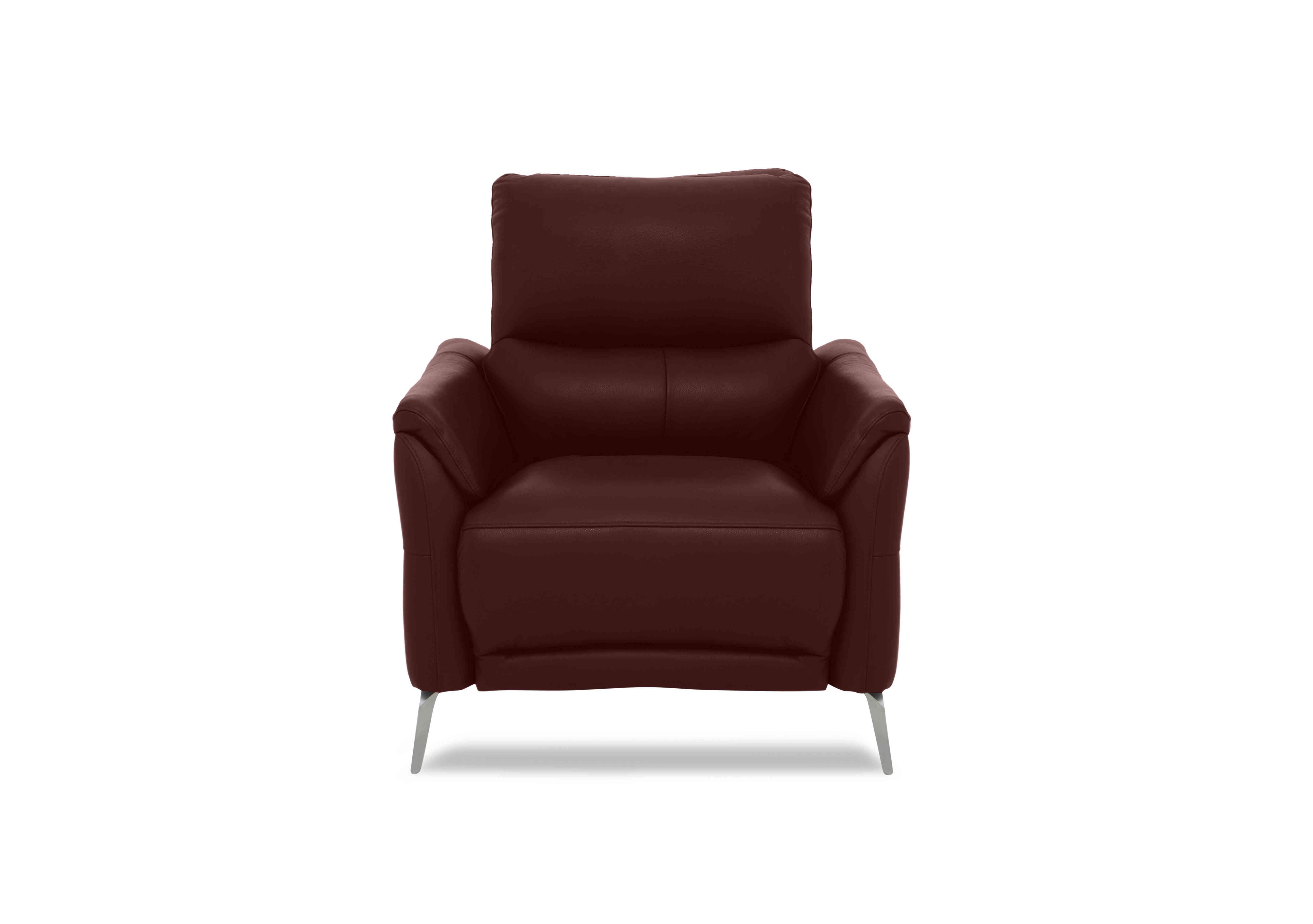 Daytona Leather Power Recliner Chair with Bluetooth Speaker in Cat-60/15 Ruby on Furniture Village