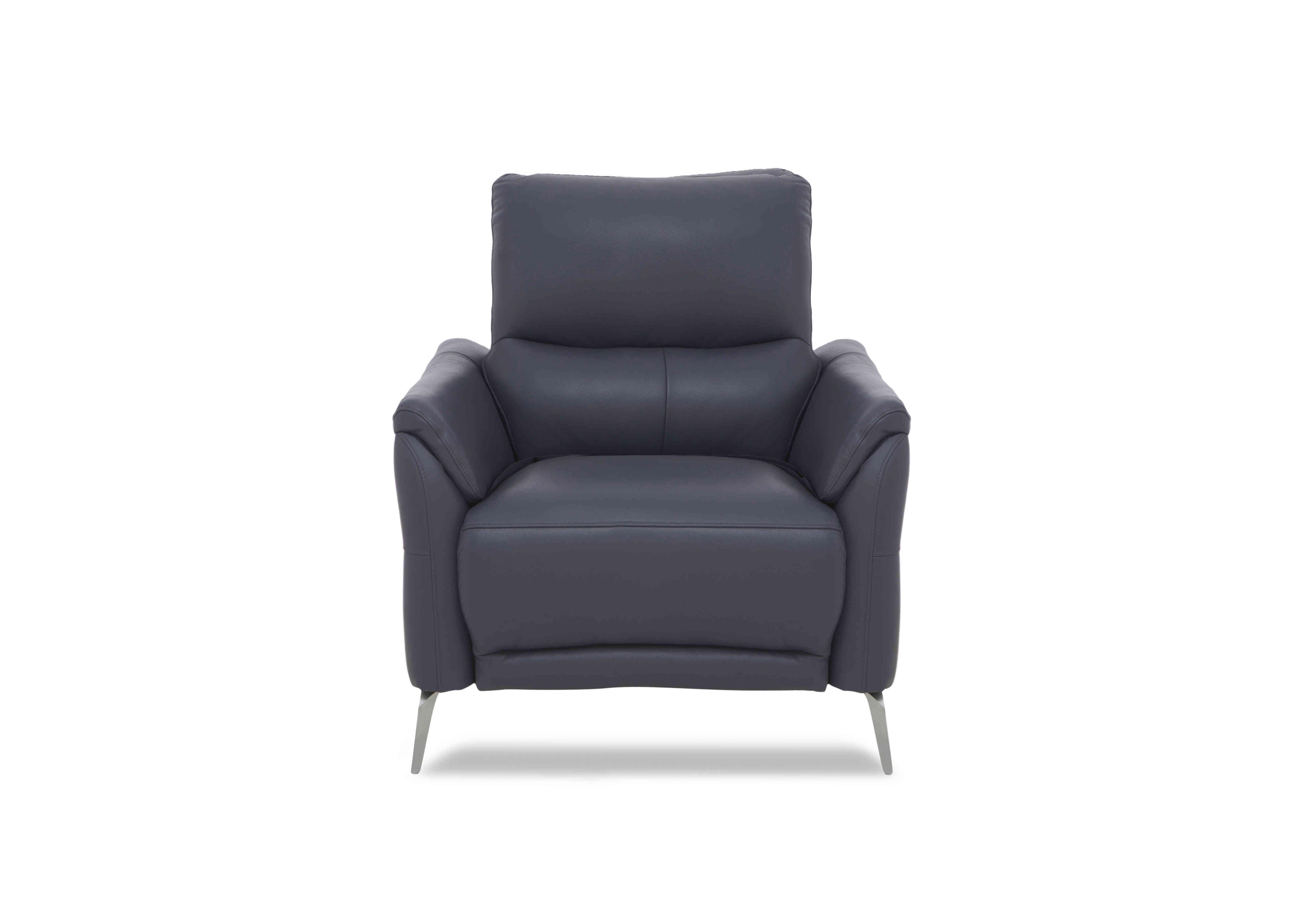Daytona Leather Power Recliner Chair with Bluetooth Speaker in Cat-60/18 Lavender Grey on Furniture Village