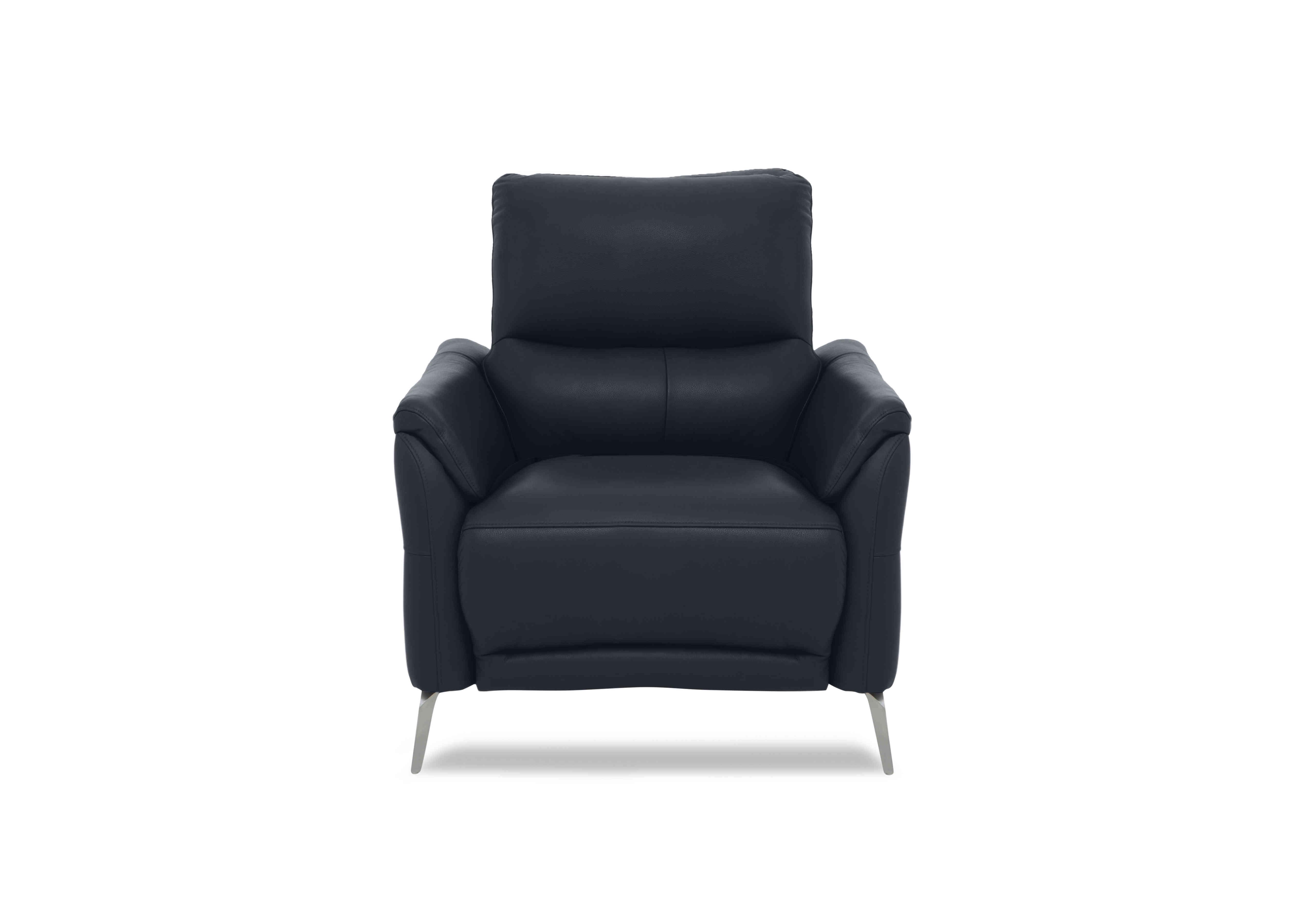 Daytona Leather Power Recliner Chair with Bluetooth Speaker in Cat-60/24 Navy on Furniture Village