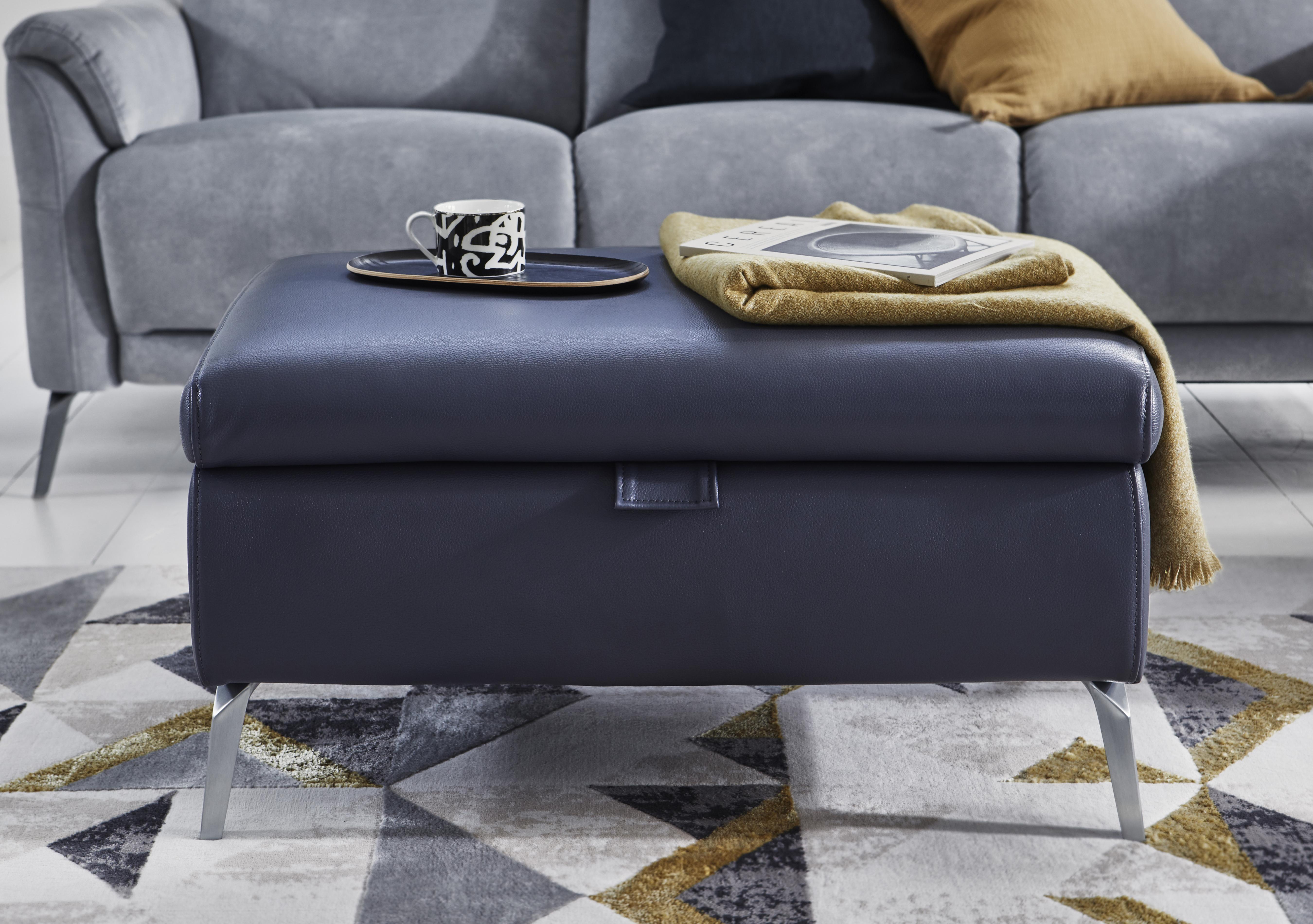 Daytona Leather Storage Footstool in  on Furniture Village