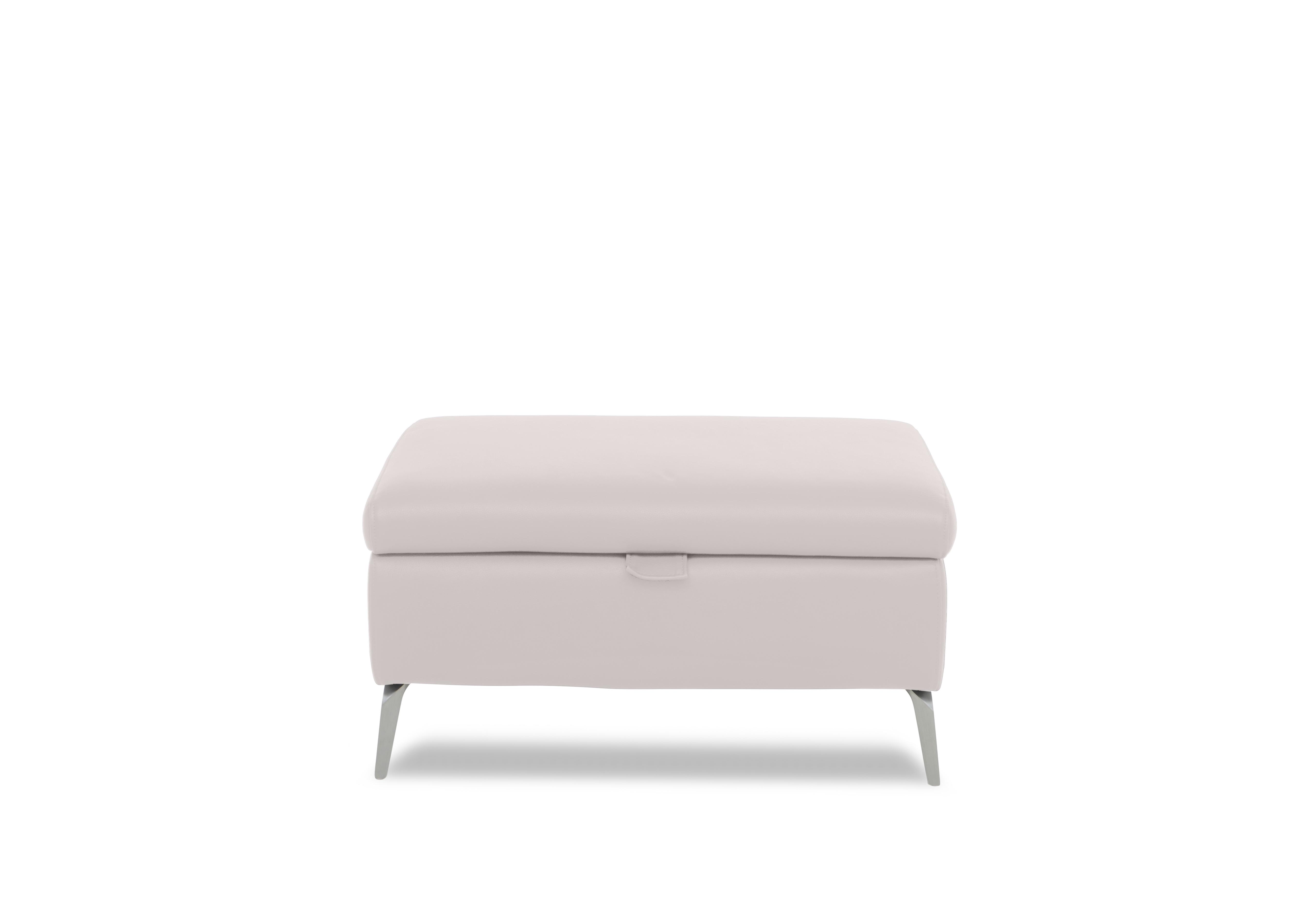 Daytona Leather Storage Footstool in Cat-40/13 Cotton on Furniture Village