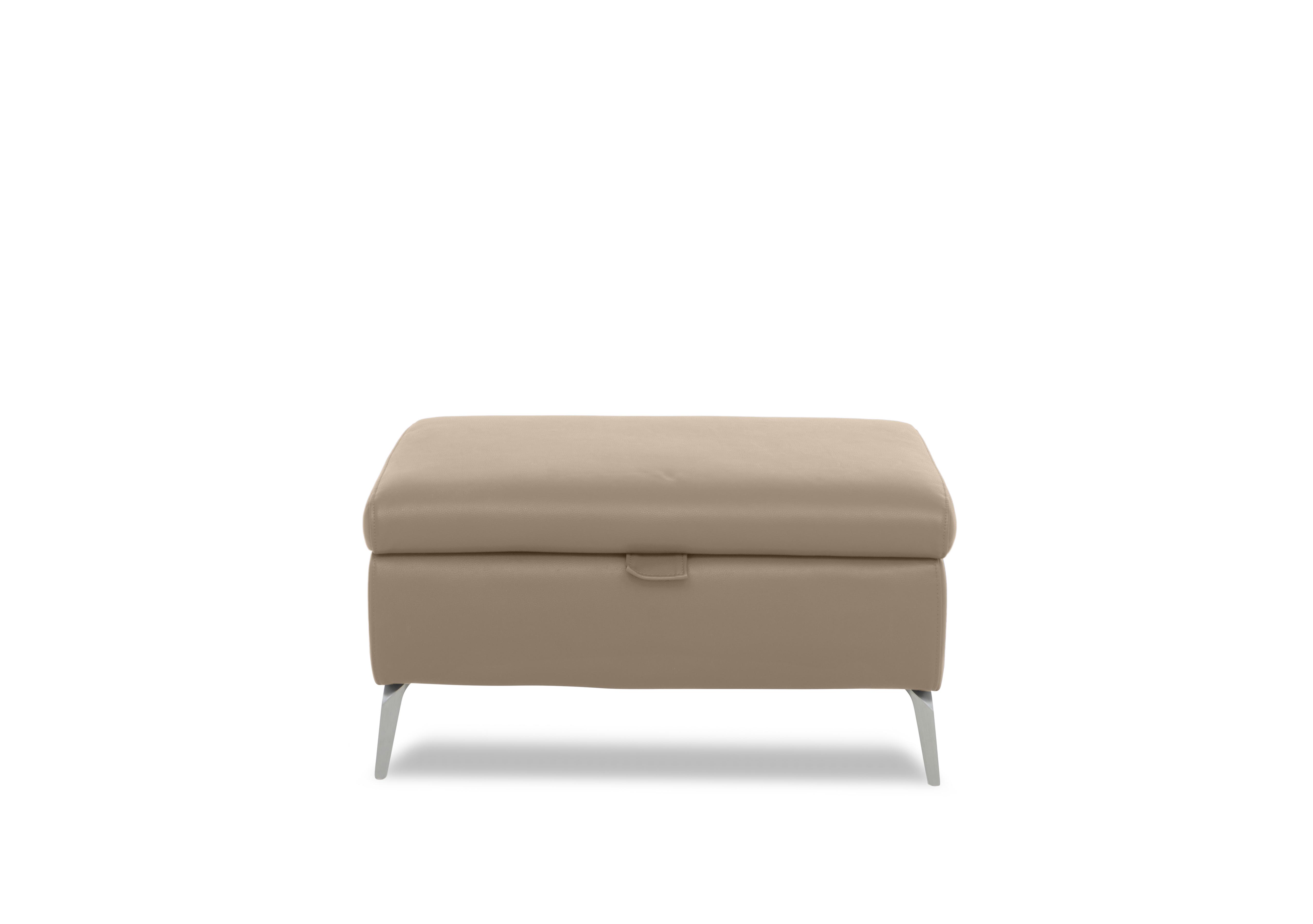 Daytona Leather Storage Footstool in Cat-60/06 Barley on Furniture Village