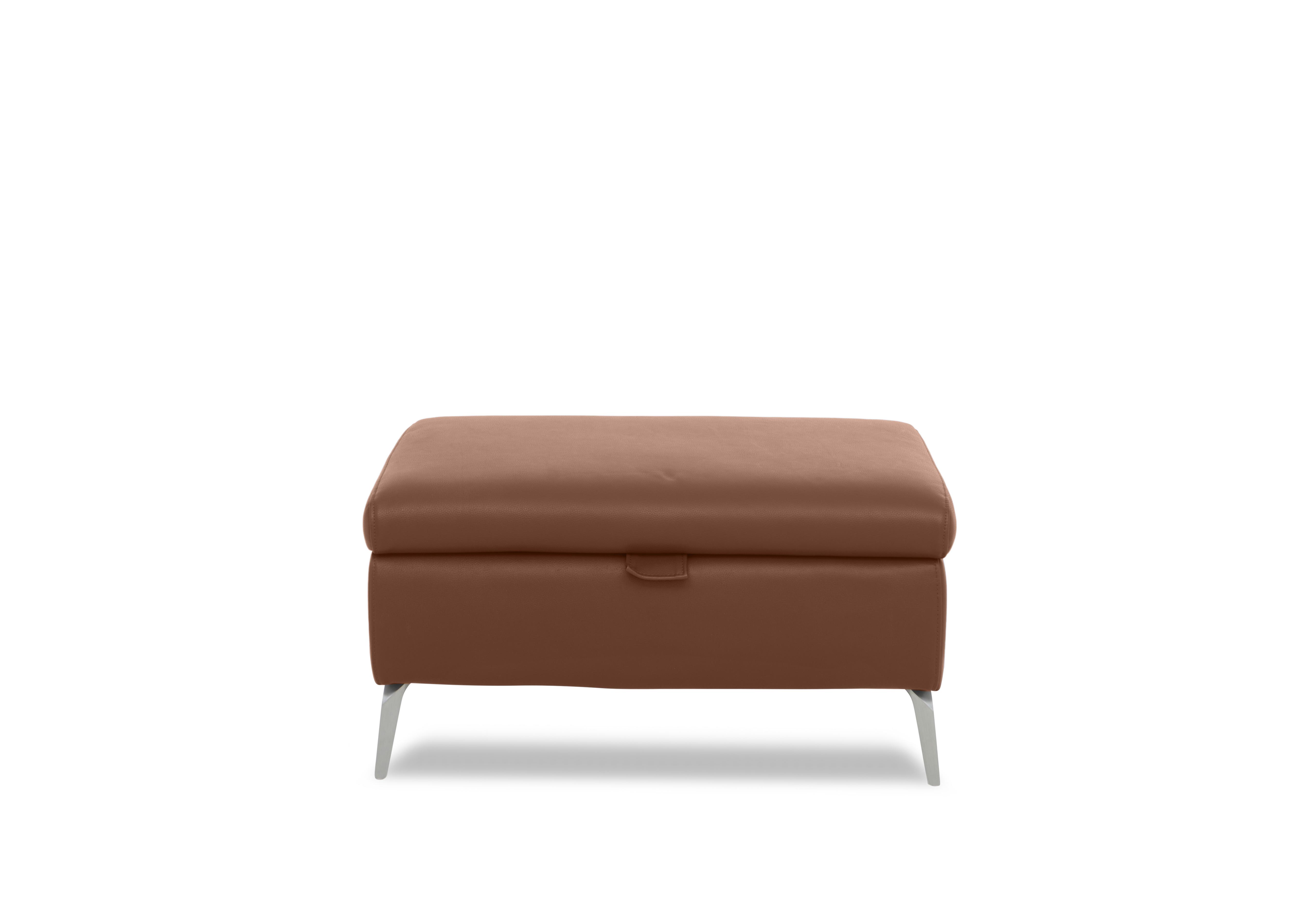 Daytona Leather Storage Footstool in Cat-60/07 Butterscotch on Furniture Village