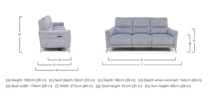 Daytona 3 Seater Fabric Power Recliner Sofa with Bluetooth Speaker in  on Furniture Village