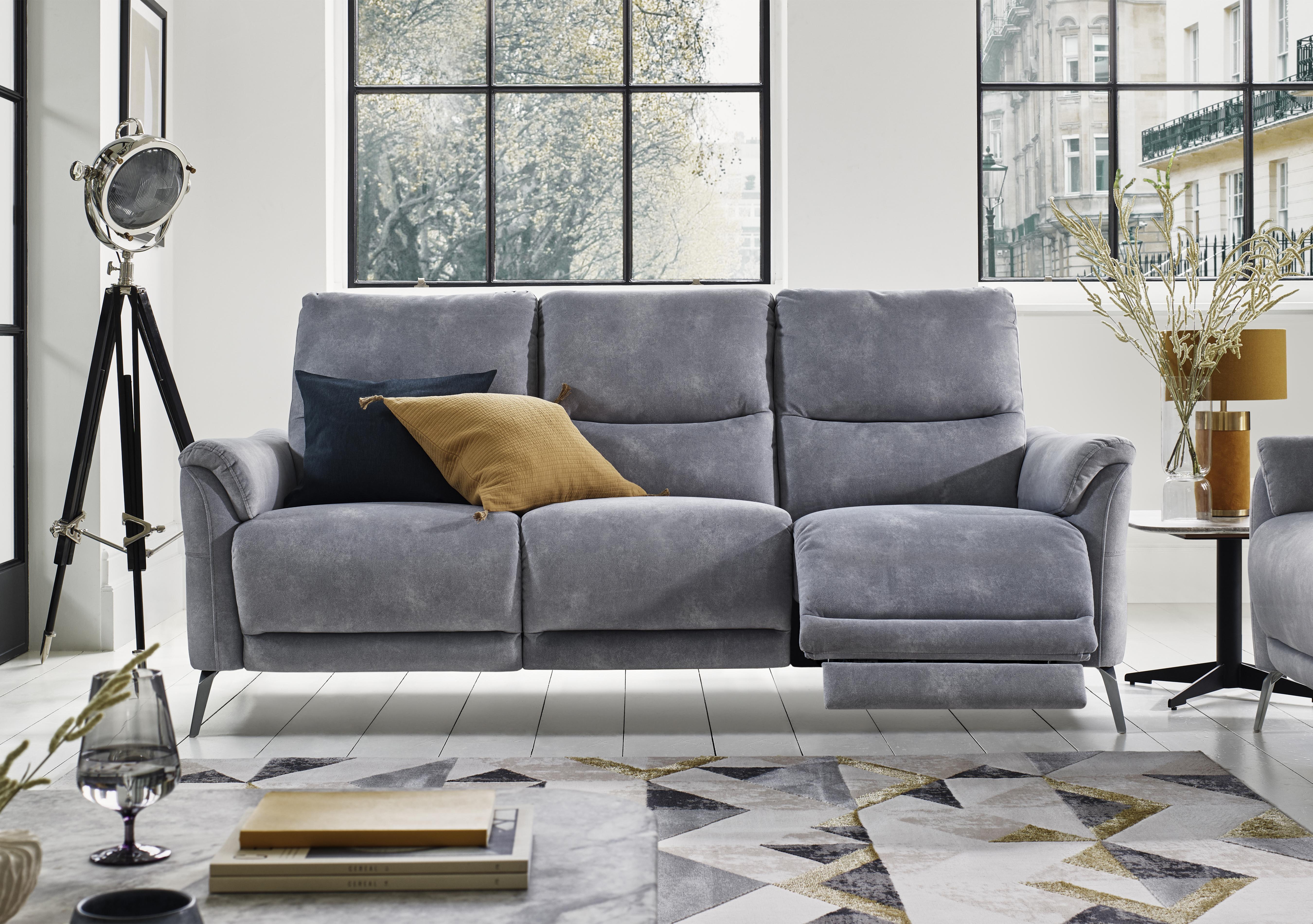 Daytona 3 Seater Fabric Power Recliner Sofa with Bluetooth Speaker in  on Furniture Village
