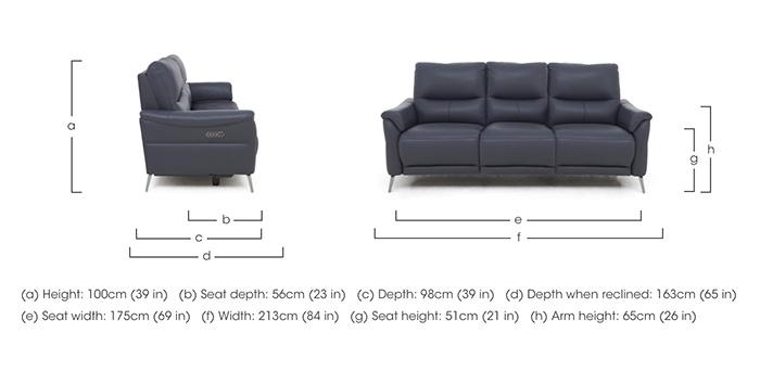 Daytona 3 Seater Leather Power Recliner Sofa with Bluetooth Speaker in  on Furniture Village