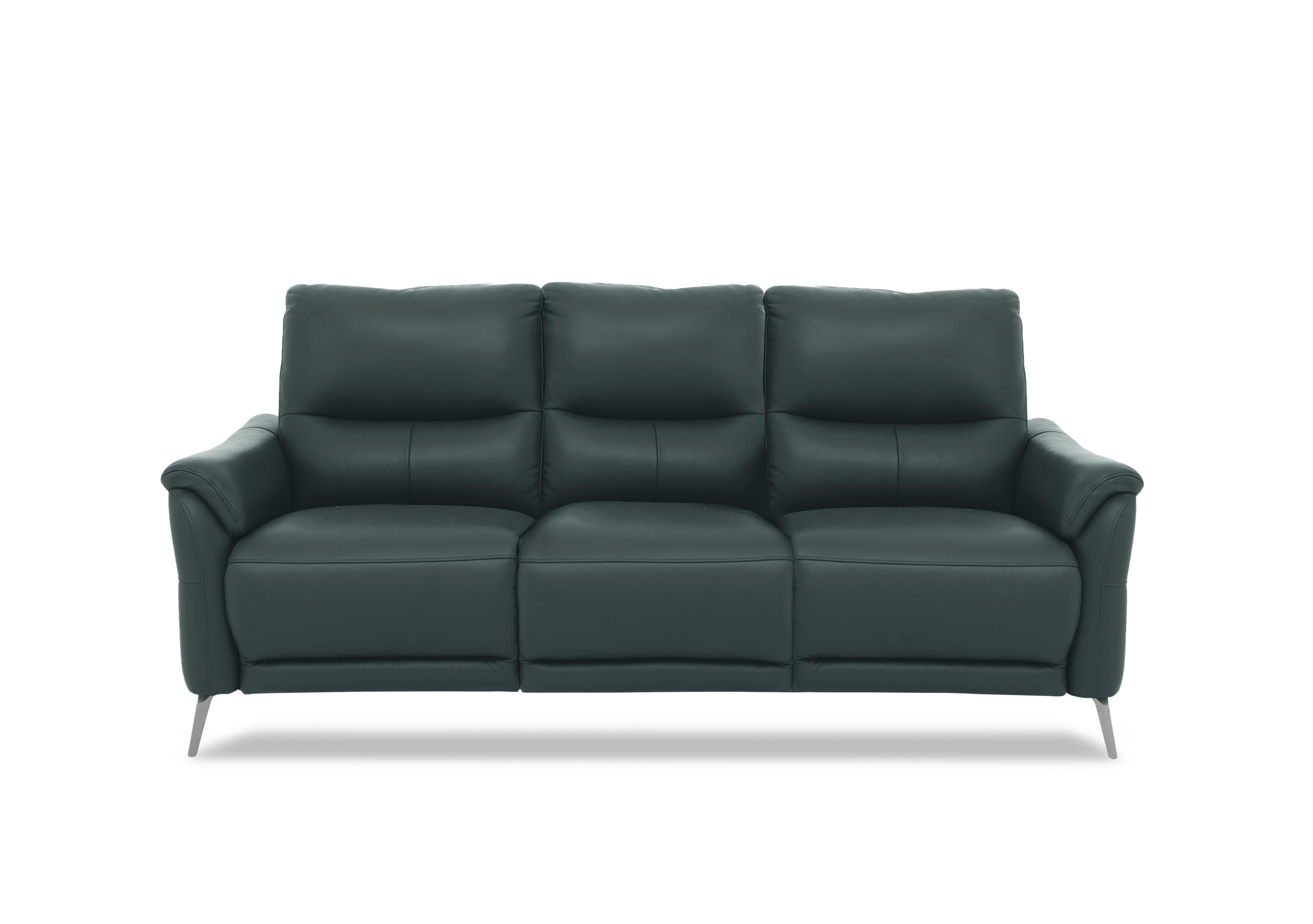 Daytona 3 Seater Leather Power Recliner Sofa with Bluetooth Speaker in Cat-40/09 Peacock on Furniture Village